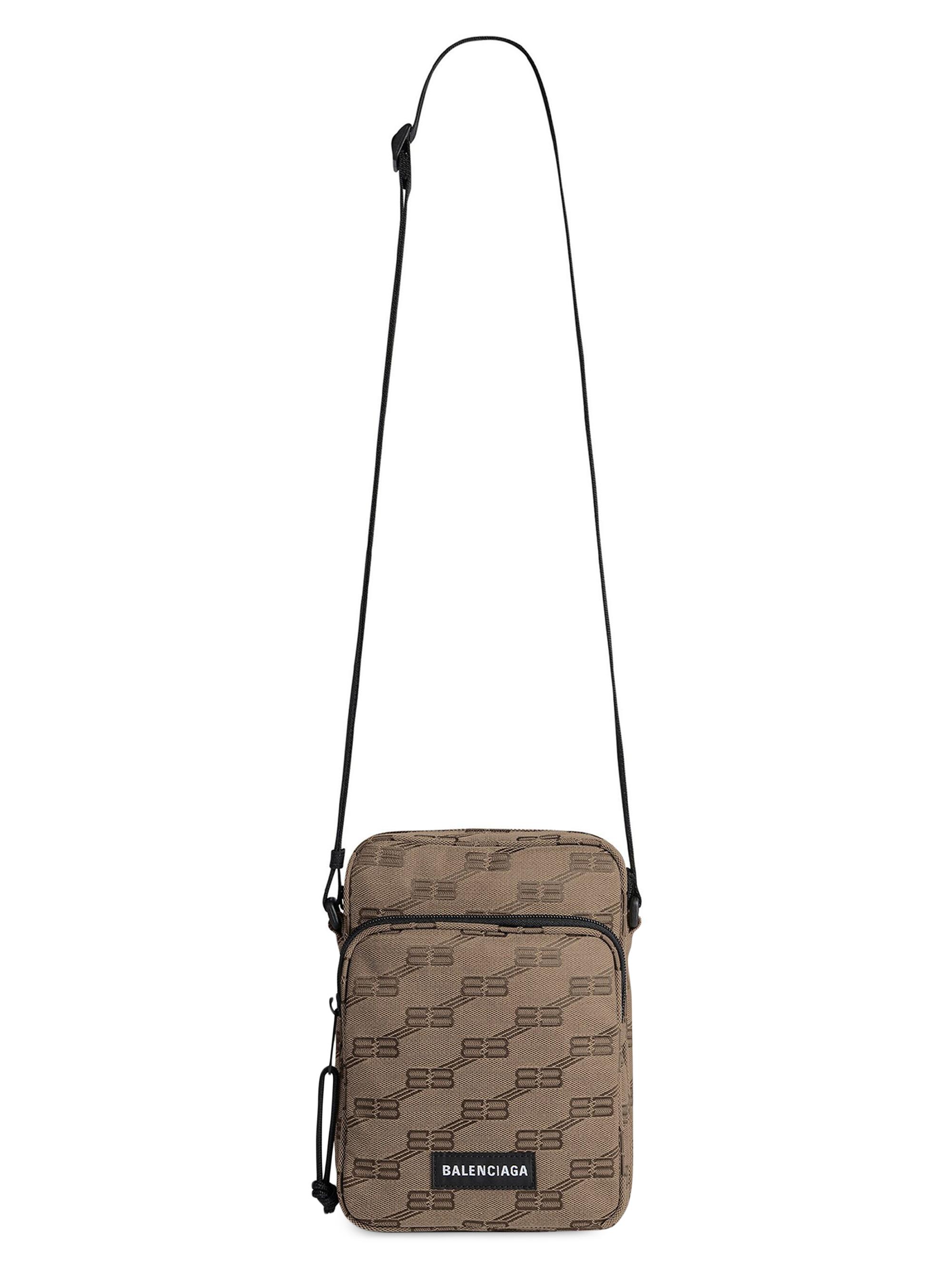 Balenciaga Men's BB Signature Crossbody Messenger Bag - Beige