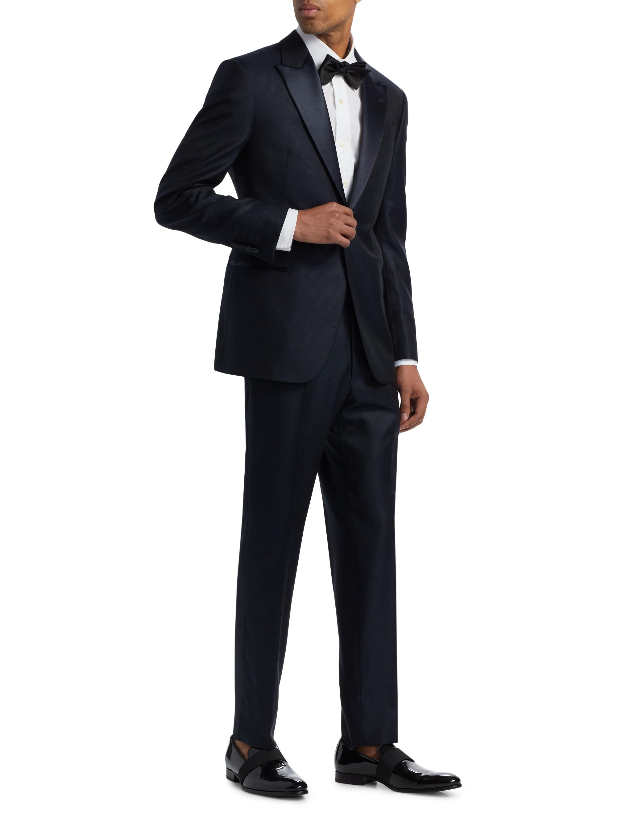 Emporio Armani Textured Wool-Silk Tuxedo | Saks Fifth Avenue