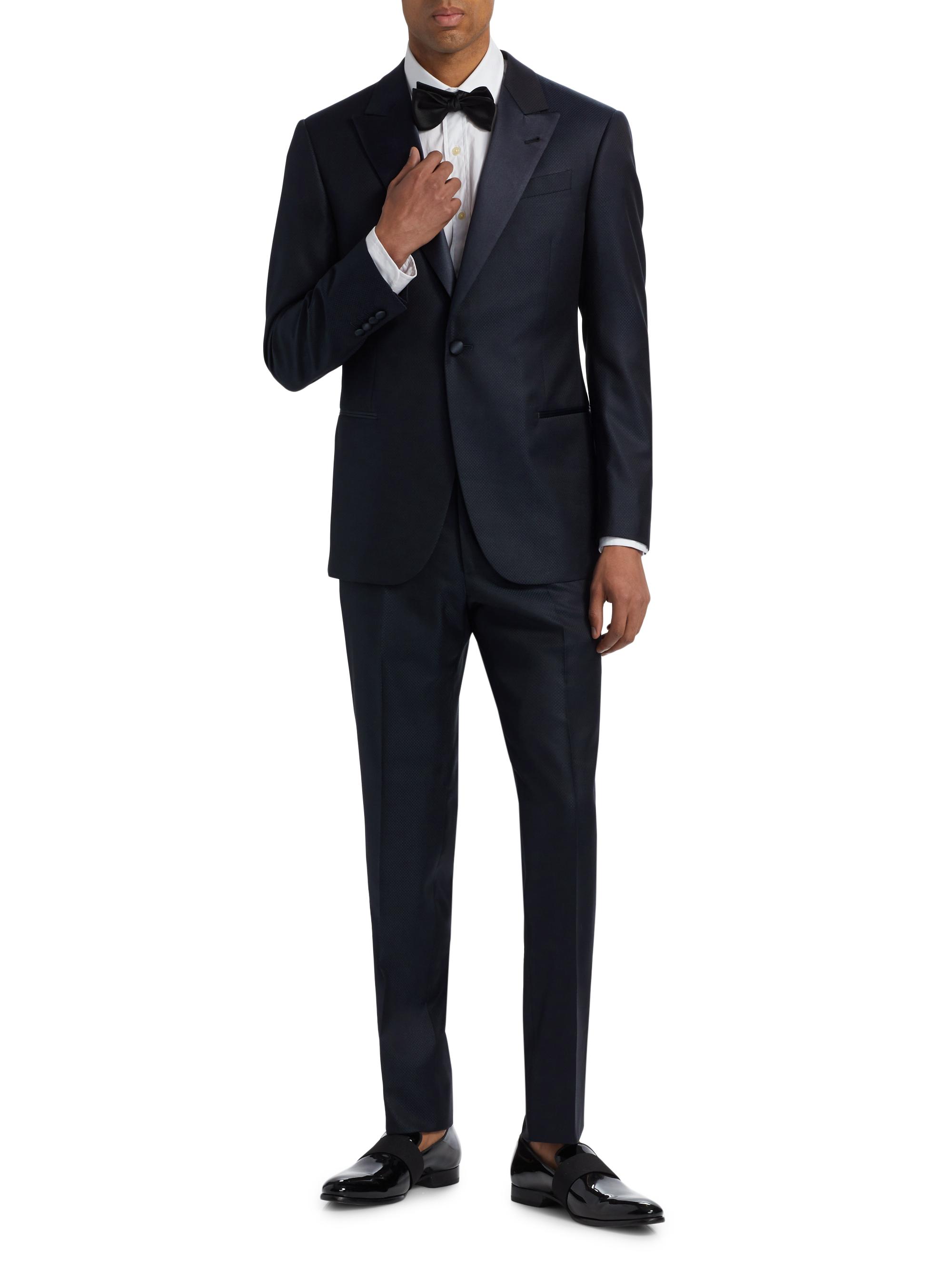 Emporio Armani Textured Wool-Silk Tuxedo | Saks Fifth Avenue