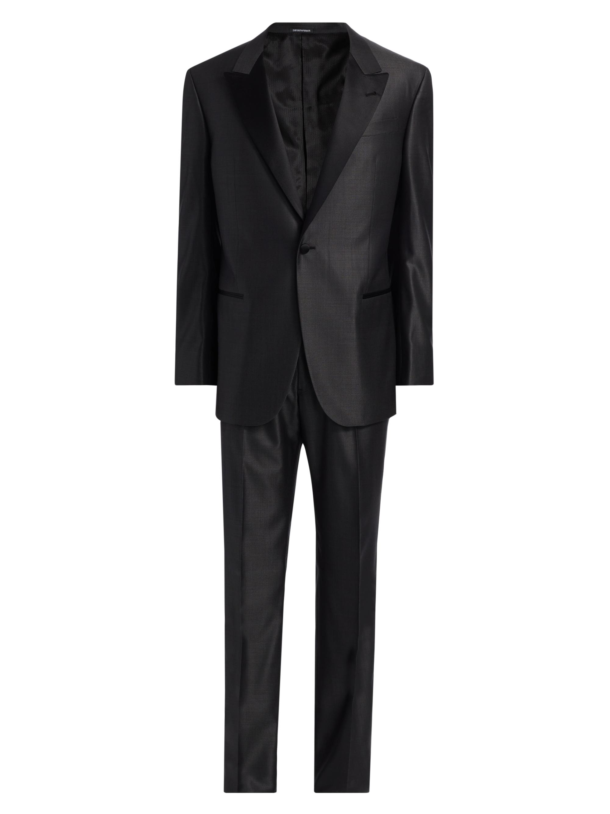 Emporio Armani Men's Shiny Wool-Silk Tuxedo - Charcoal