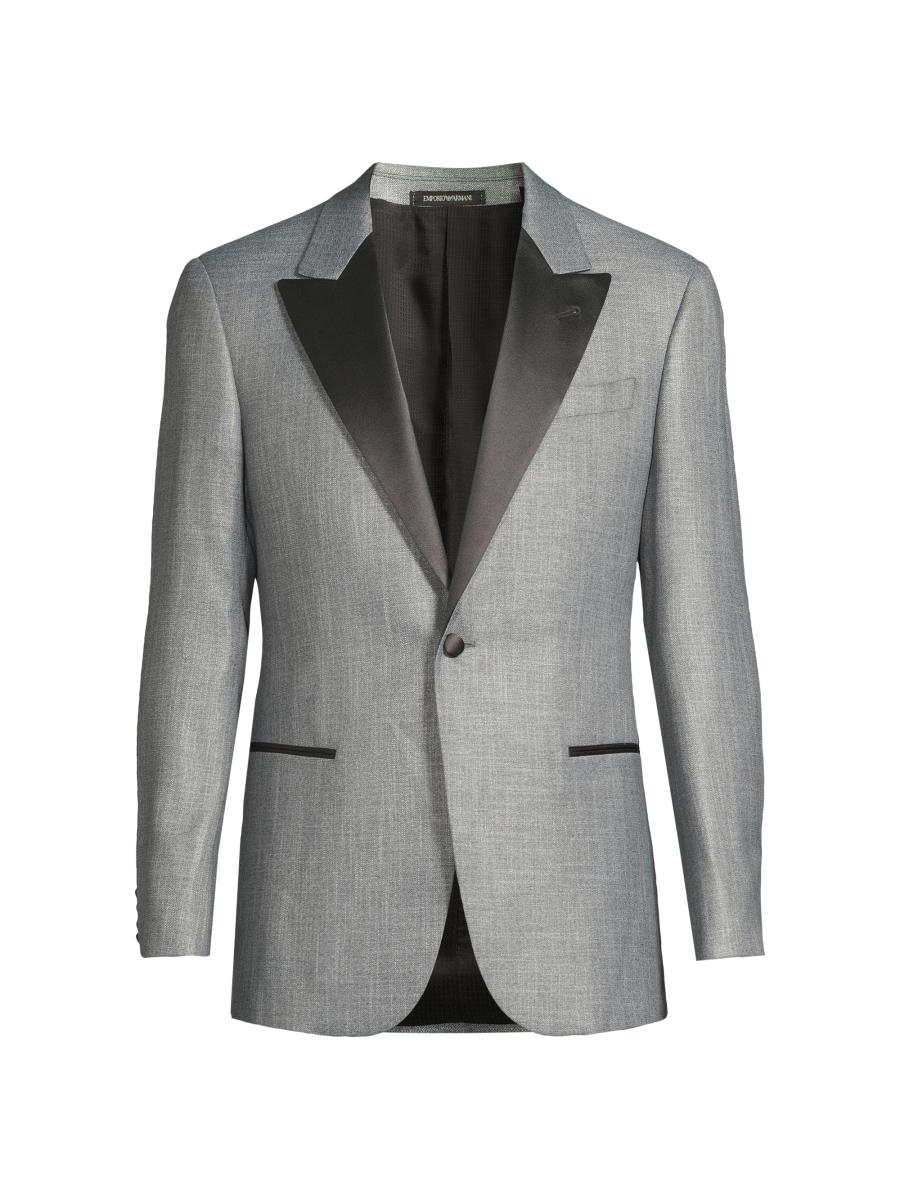 Emporio Armani Satin-Lapel Woven Dinner Jacket | Saks Fifth Avenue