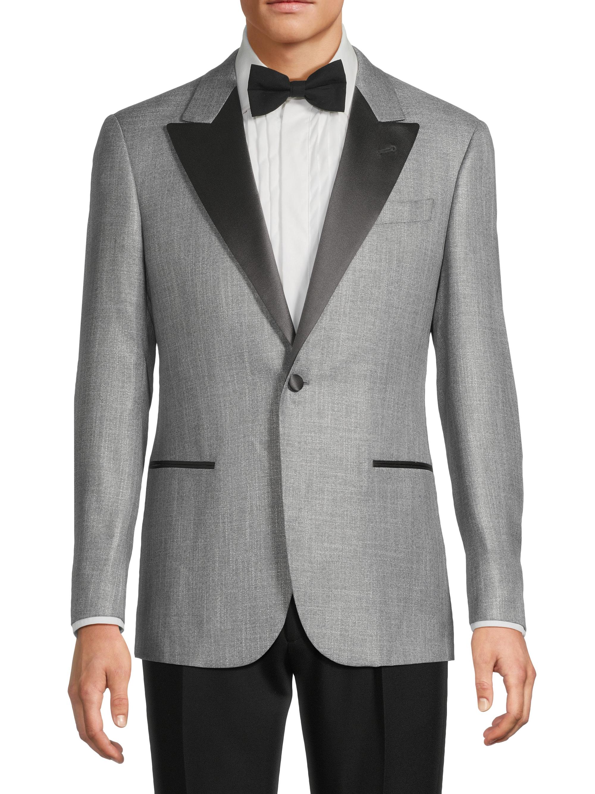 Emporio Armani Satin-Lapel Woven Dinner Jacket | Saks Fifth Avenue