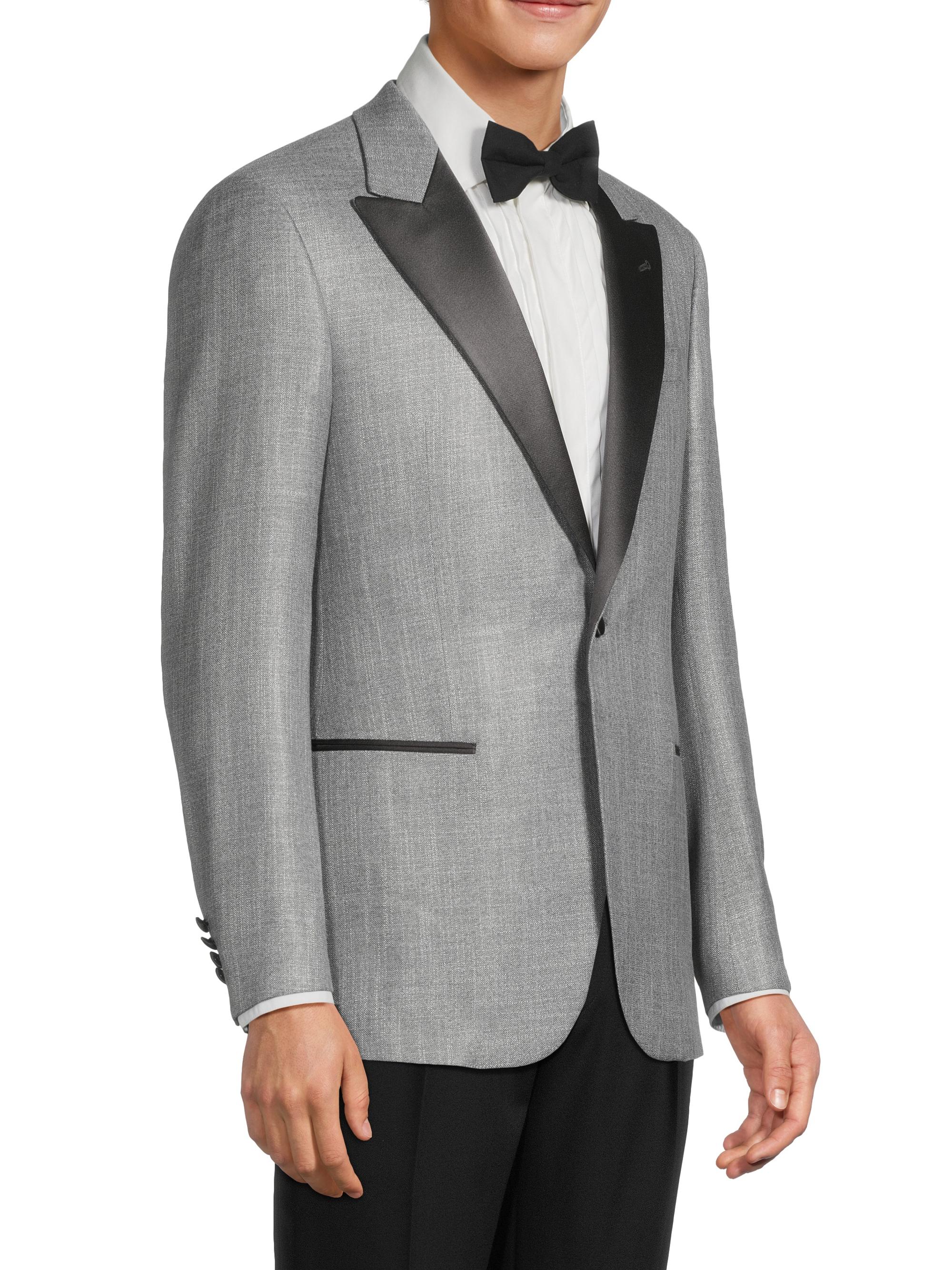 Emporio Armani Satin-Lapel Woven Dinner Jacket | Saks Fifth Avenue