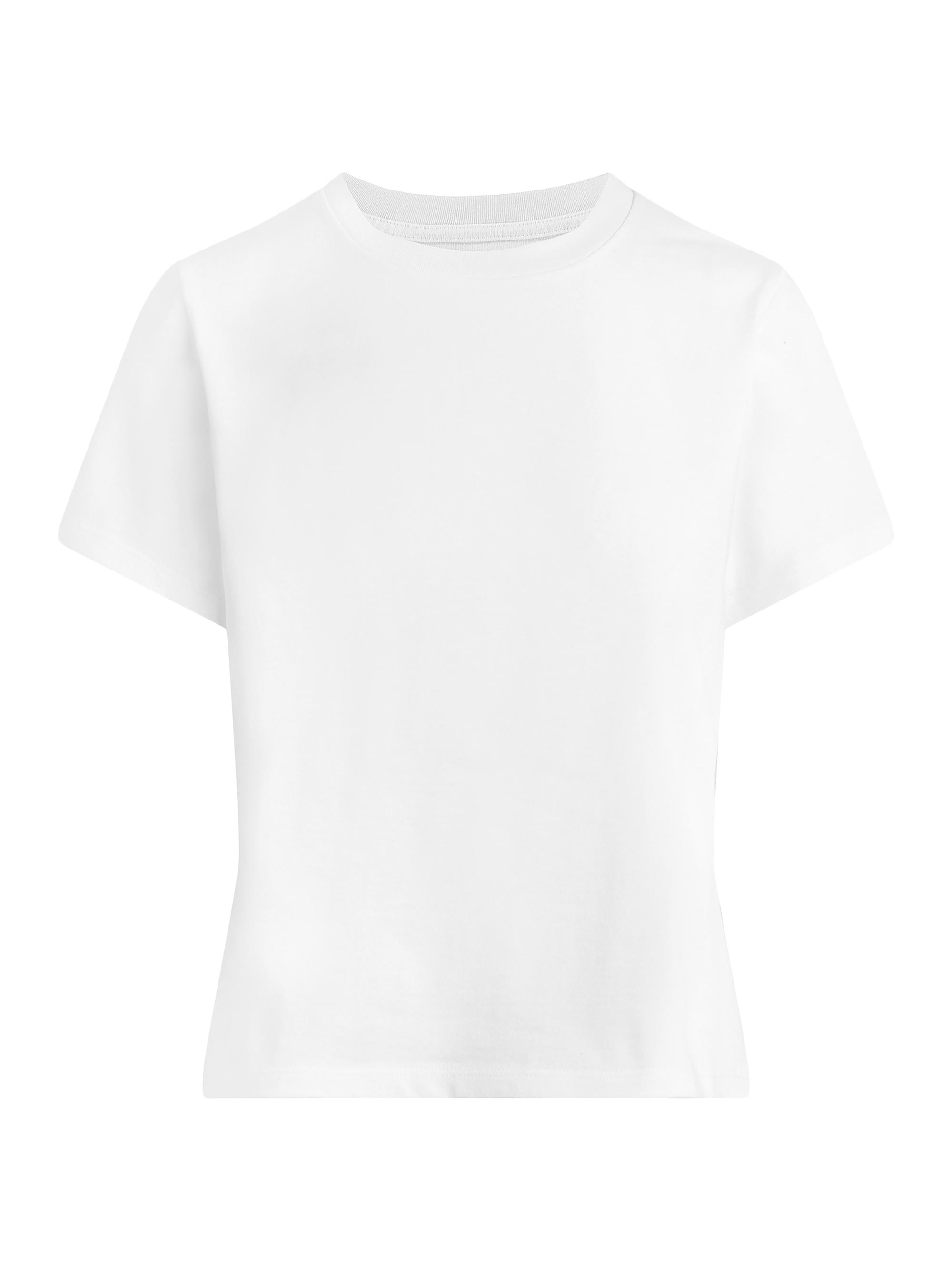 Hudson Jeans Women's Brooks Nader x  Cotton Crewneck T-Shirt - White - Women's Clothing