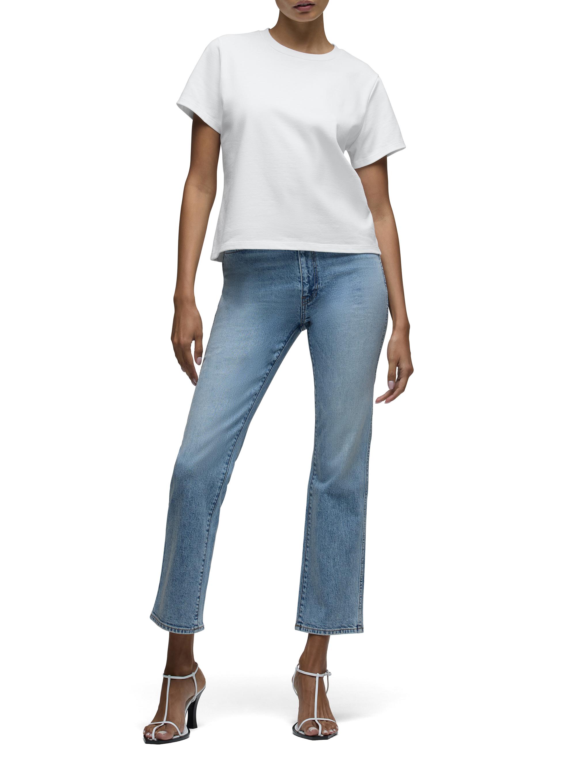 Hudson Jeans Women's Brooks Nader x  Cotton Crewneck T-Shirt - White - back view in White