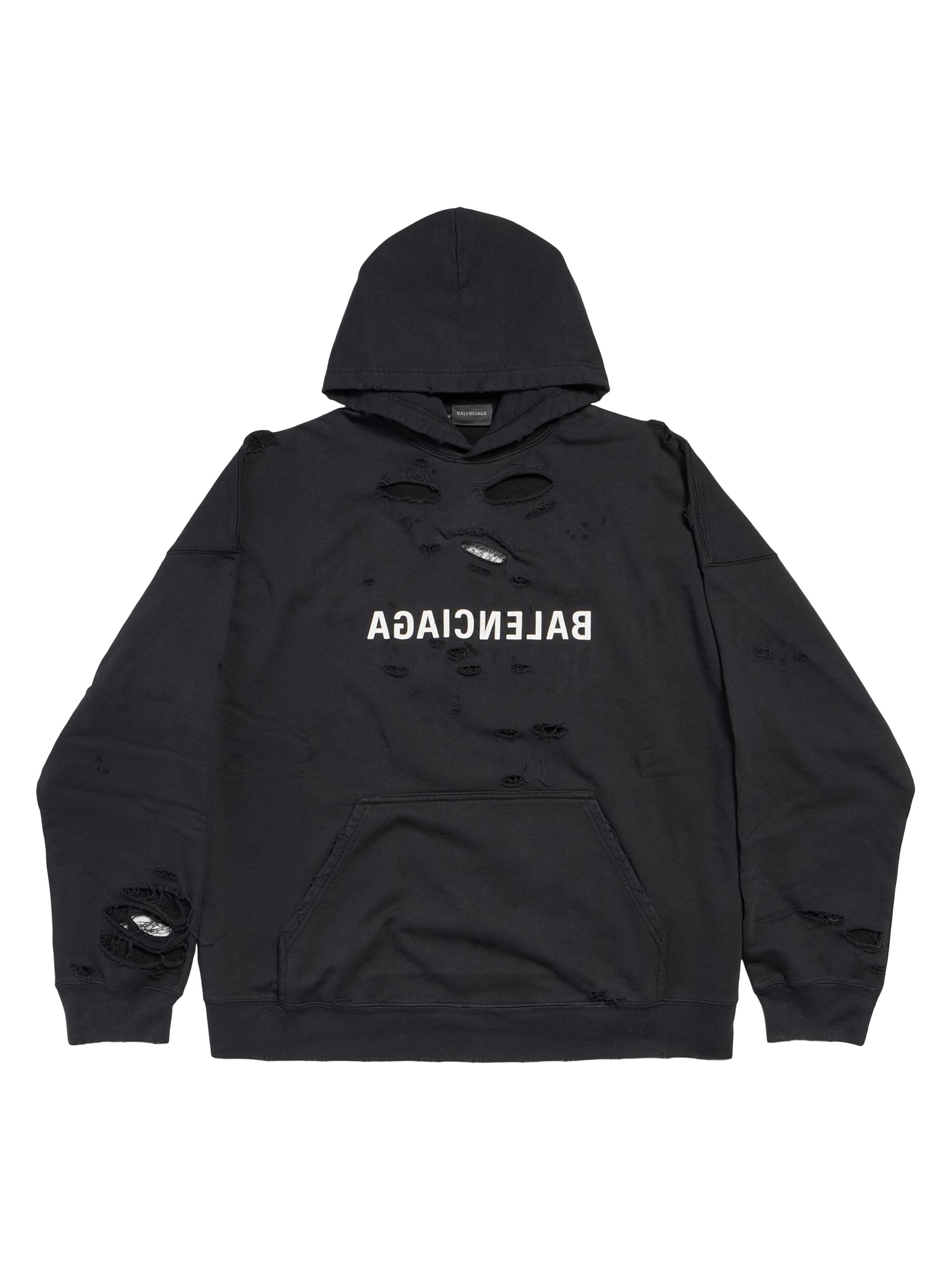 Balenciaga Women's Mirror Wide Fit Hoodie - Black White