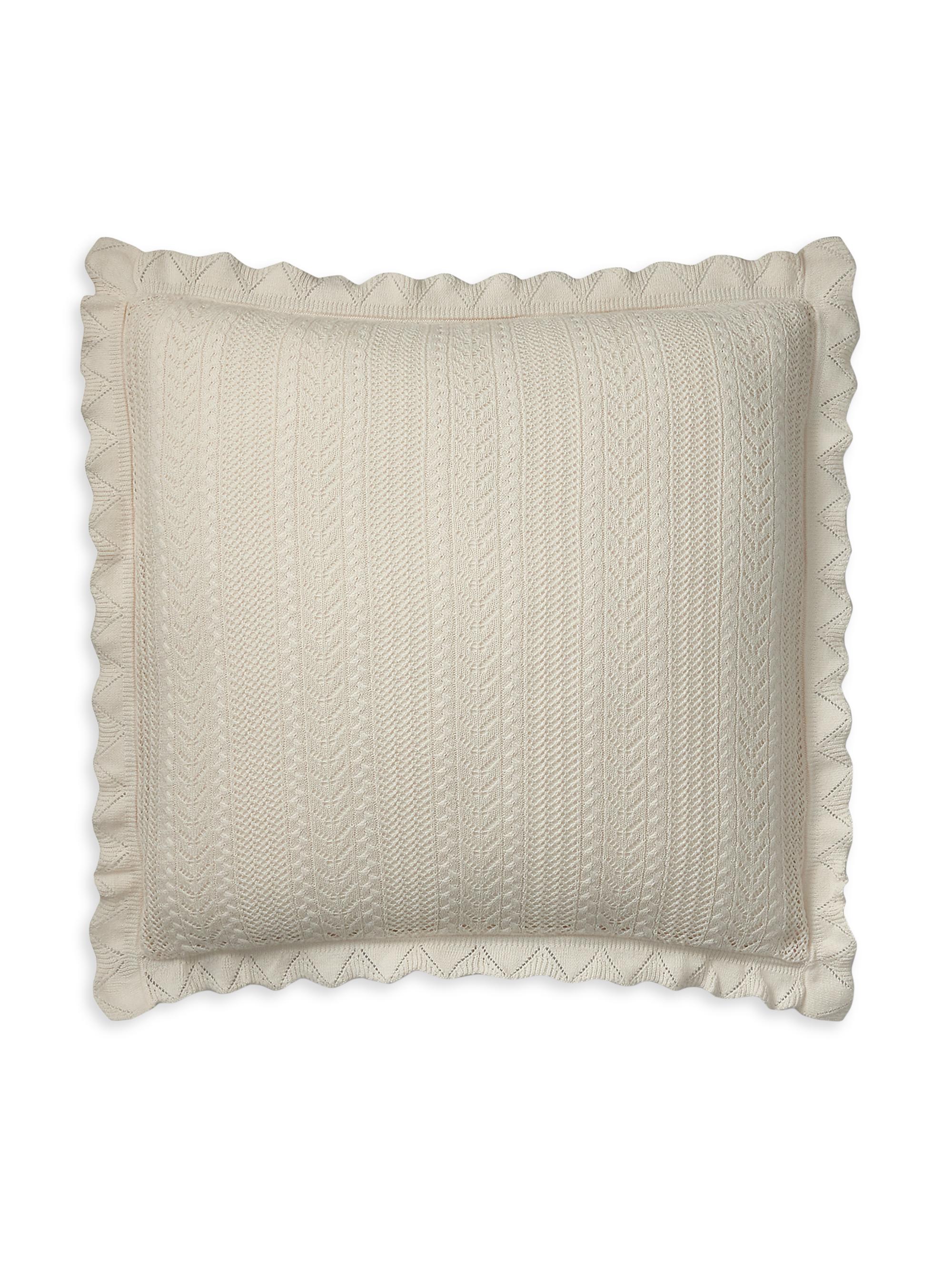 Ralph Lauren Estelle Pointelle Throw Pillow - True Cream