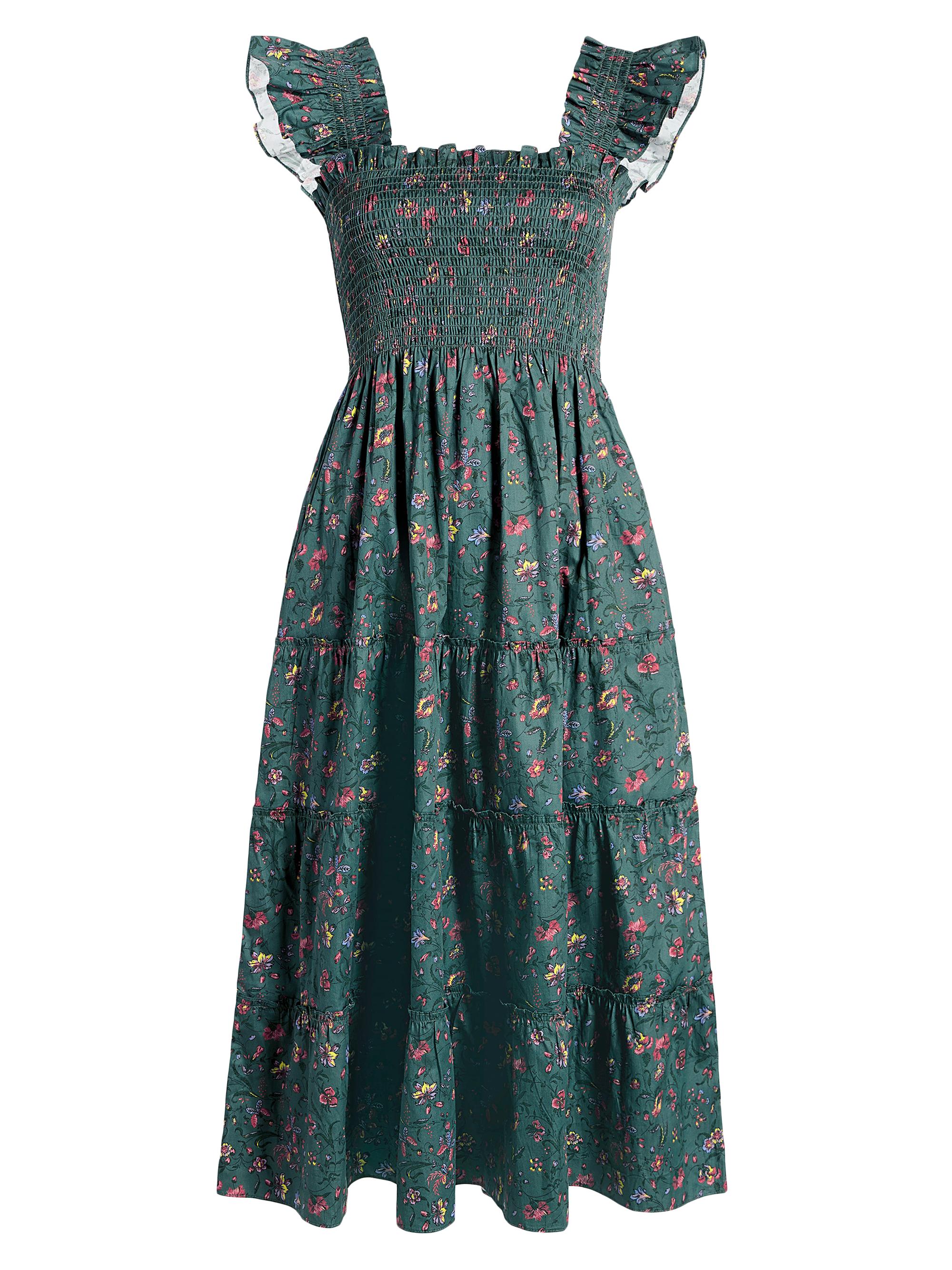 Hill House Home Women's The Ellie Nap Dress - Fleur Chintz Bottle Green