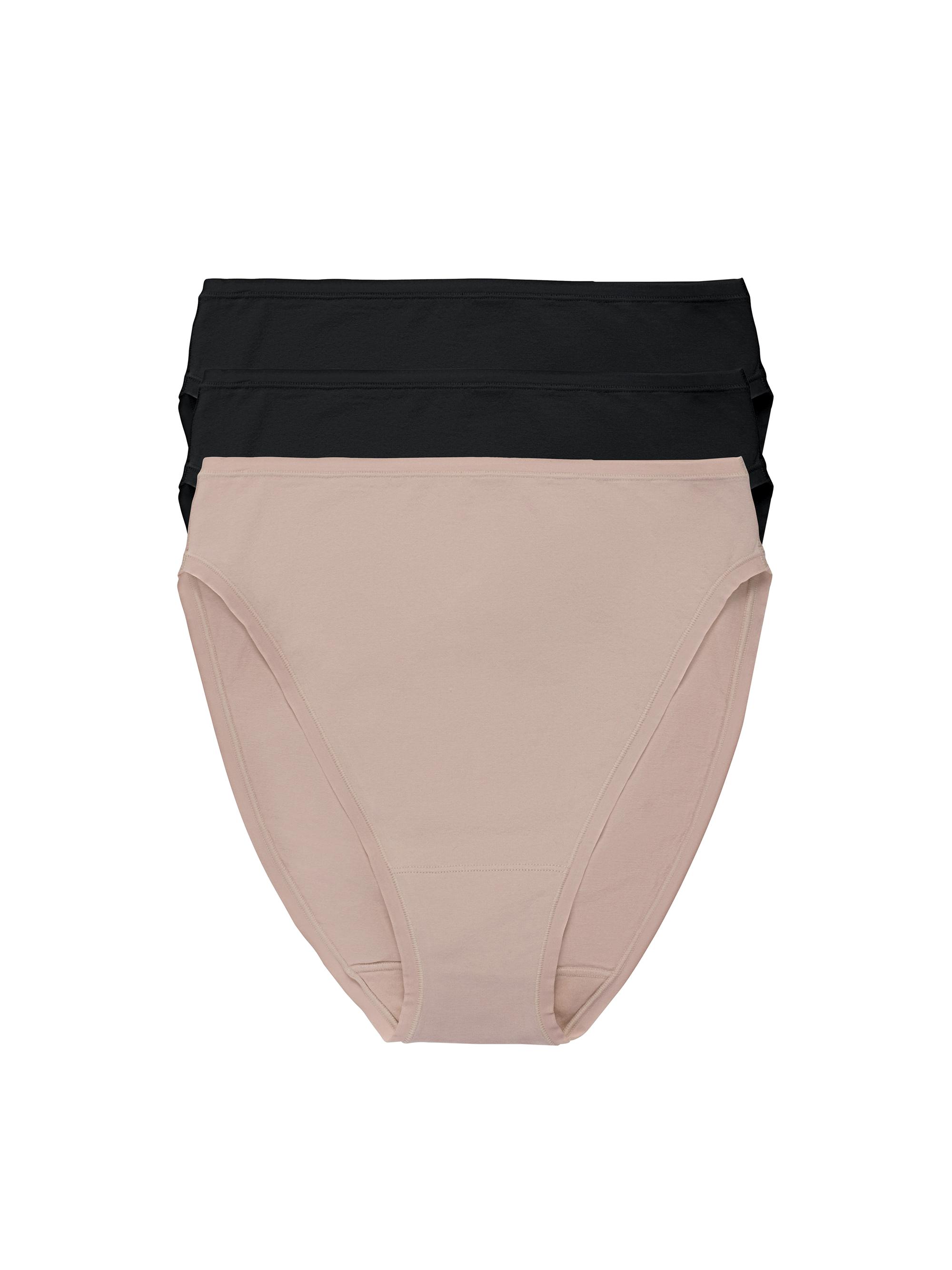 Natori Women's Bliss Bare Cotton High Cut Brief 3-Pack - Royal Fig Bonfire