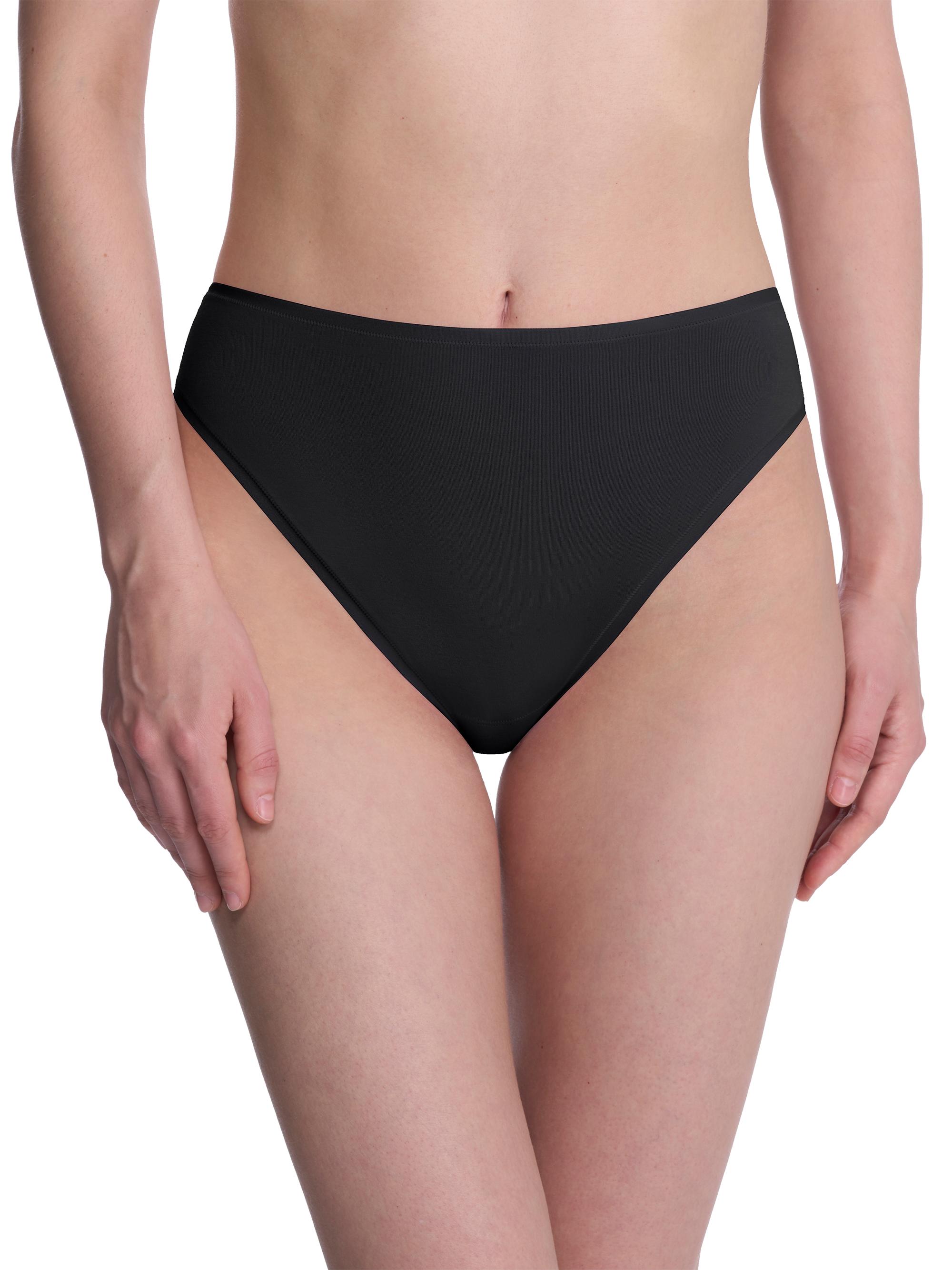 Natori Women's Bliss Bare Cotton High Cut Brief 3-Pack - Black | Thumbnail 2