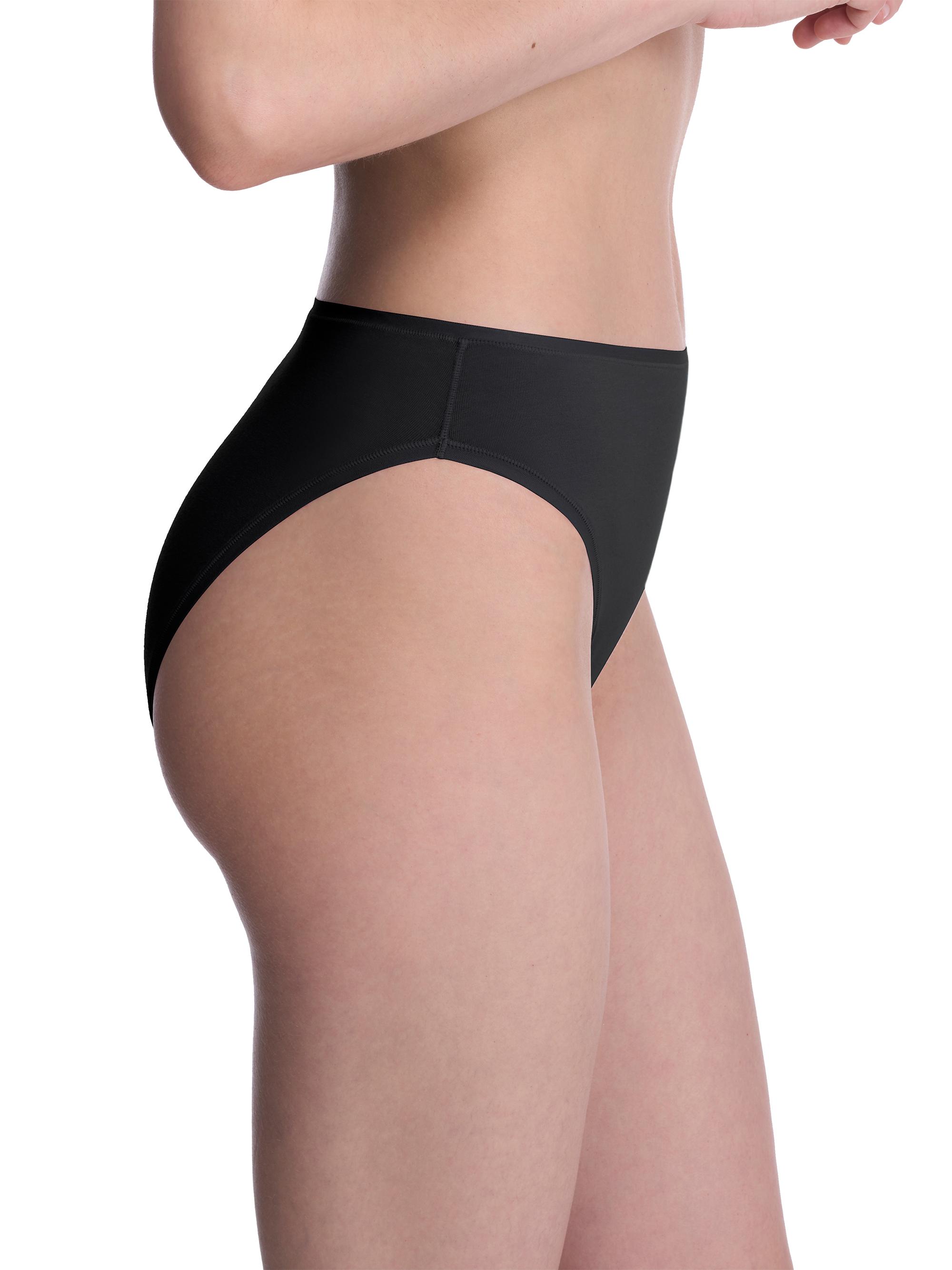 Natori Women's Bliss Bare Cotton High Cut Brief 3-Pack - Black | Thumbnail 3