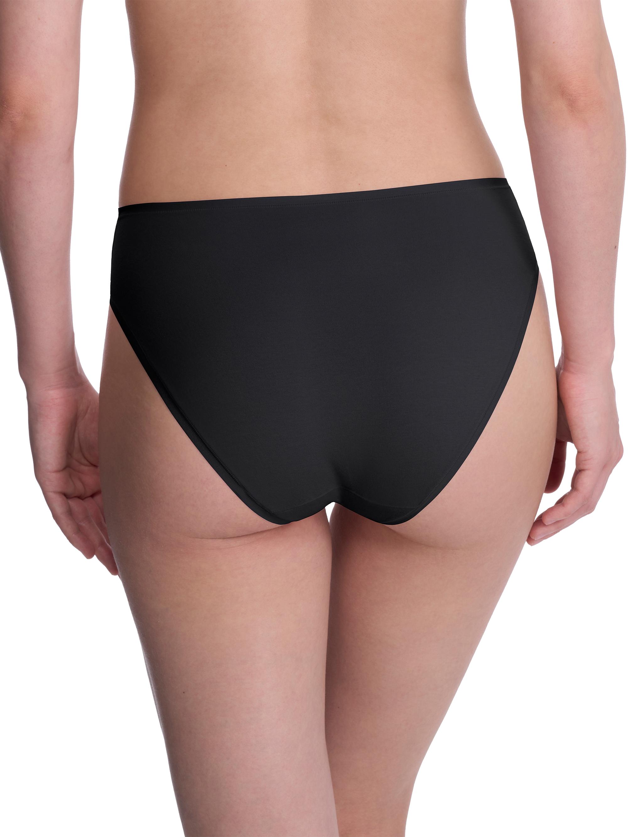 Natori Women's Bliss Bare Cotton High Cut Brief 3-Pack - Black | Thumbnail 4