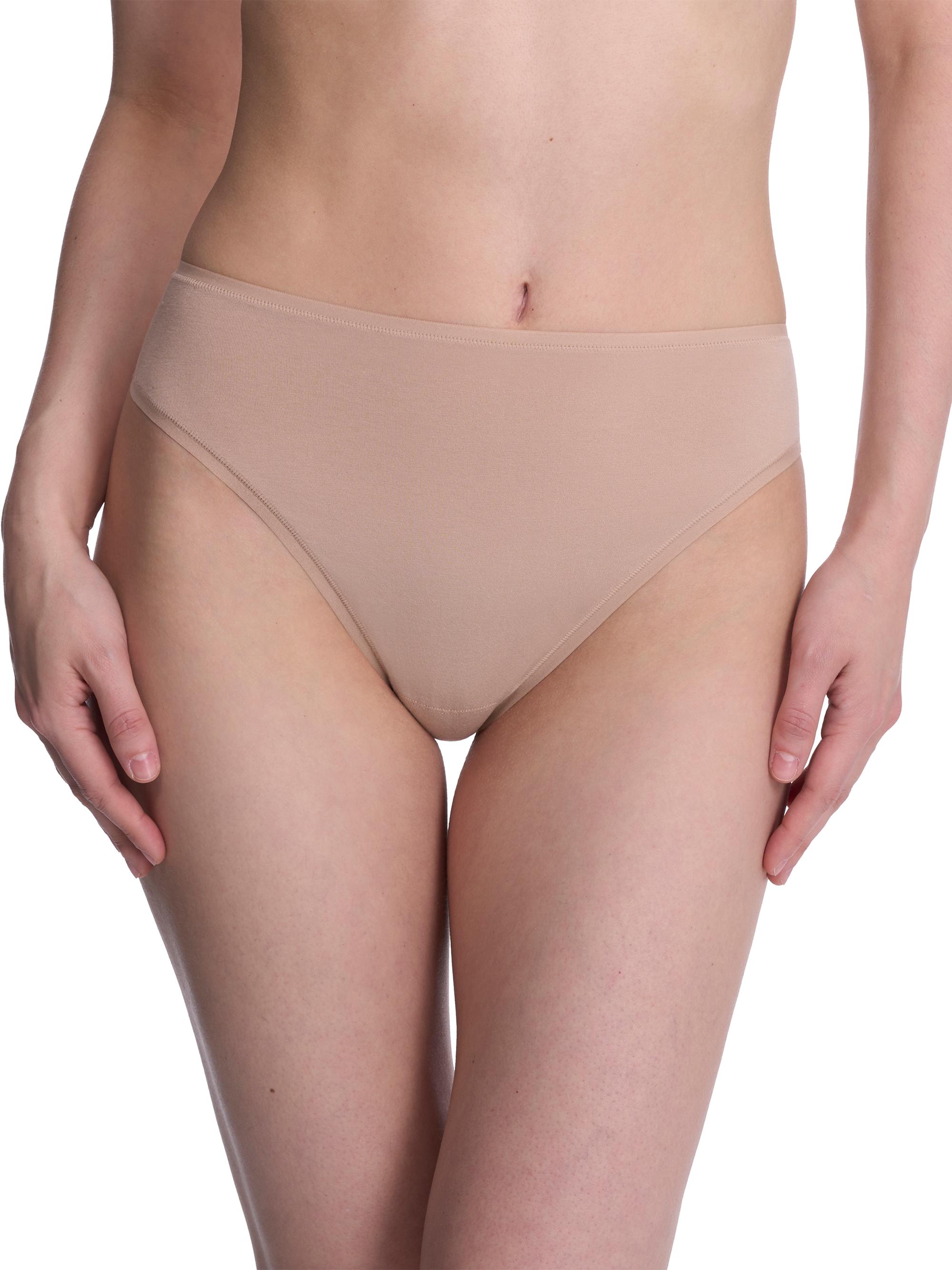 Natori Women's Bliss Bare Cotton High Cut Brief 3-Pack - Cafe | Thumbnail 2