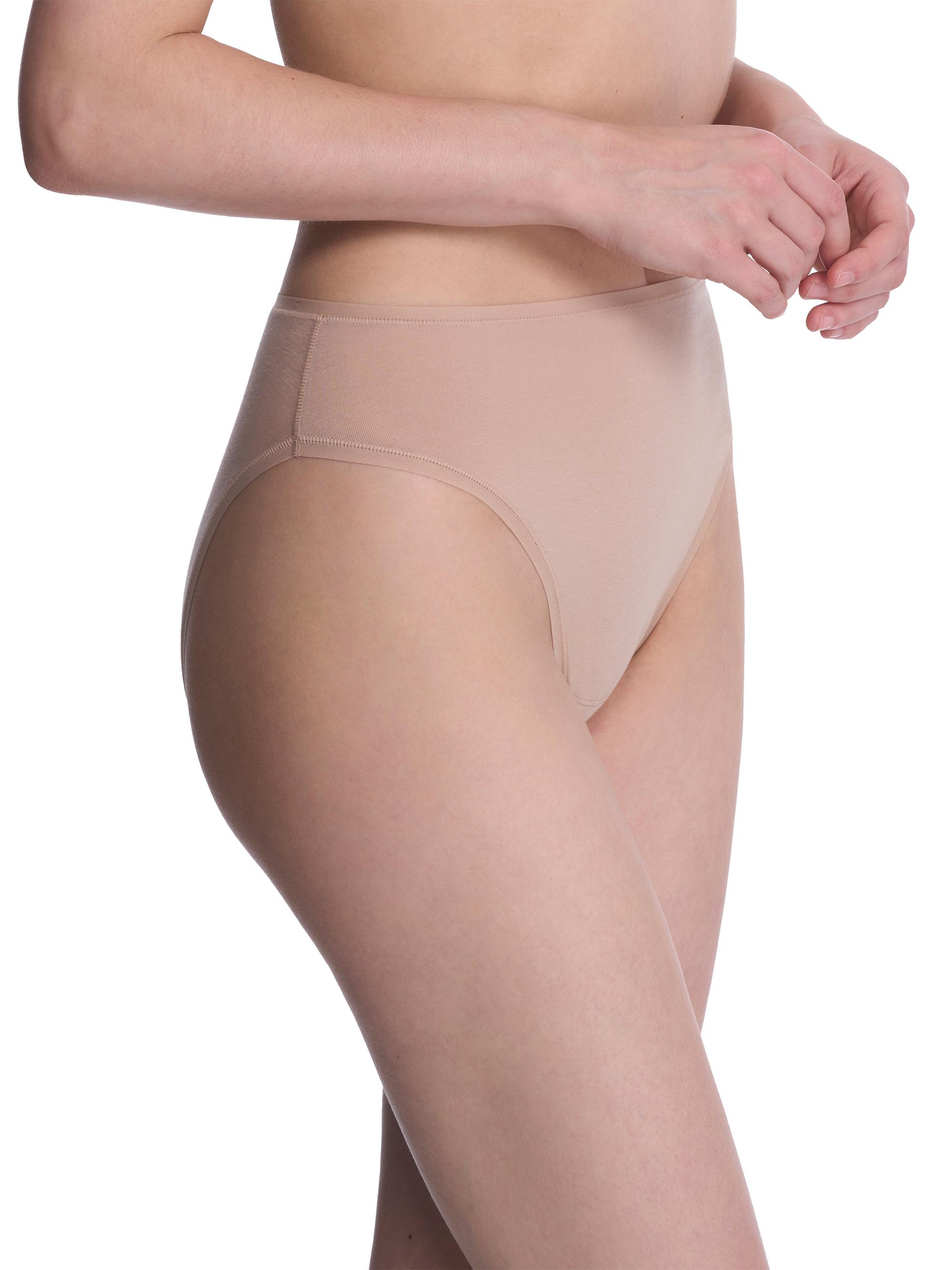 Natori Women's Bliss Bare Cotton High Cut Brief 3-Pack - Cafe | Thumbnail 3