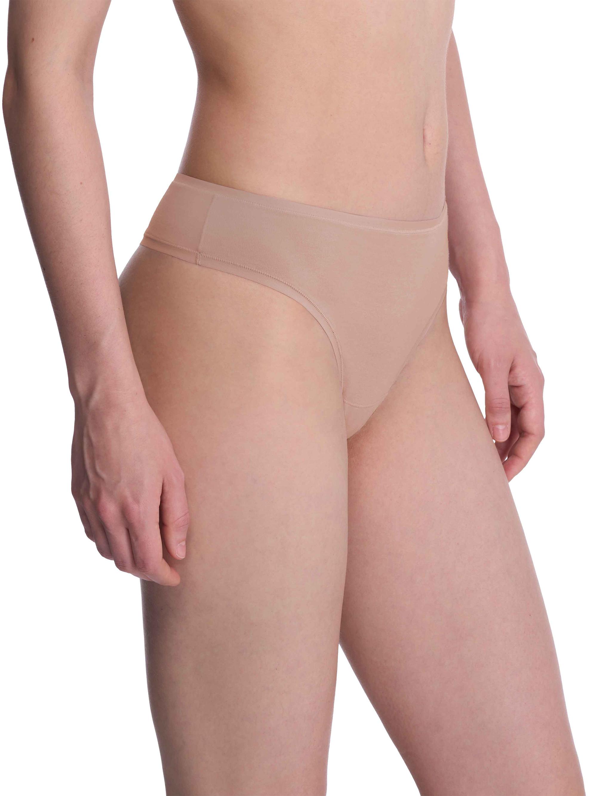 Natori Women's Bliss Bare Cotton Thong 3-Pack - Cafe | Thumbnail 3