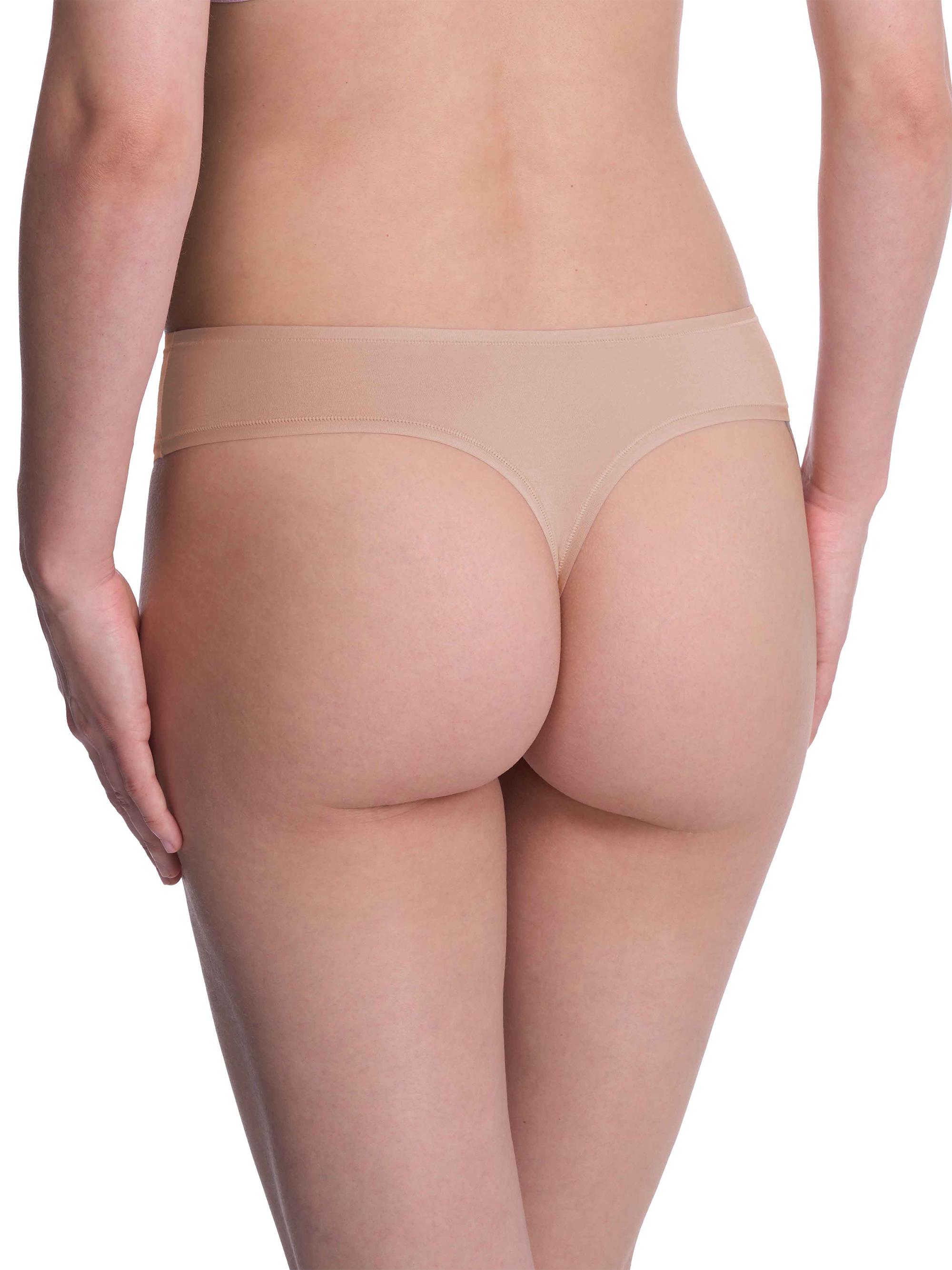 Natori Women's Bliss Bare Cotton Thong 3-Pack - Cafe | Thumbnail 4