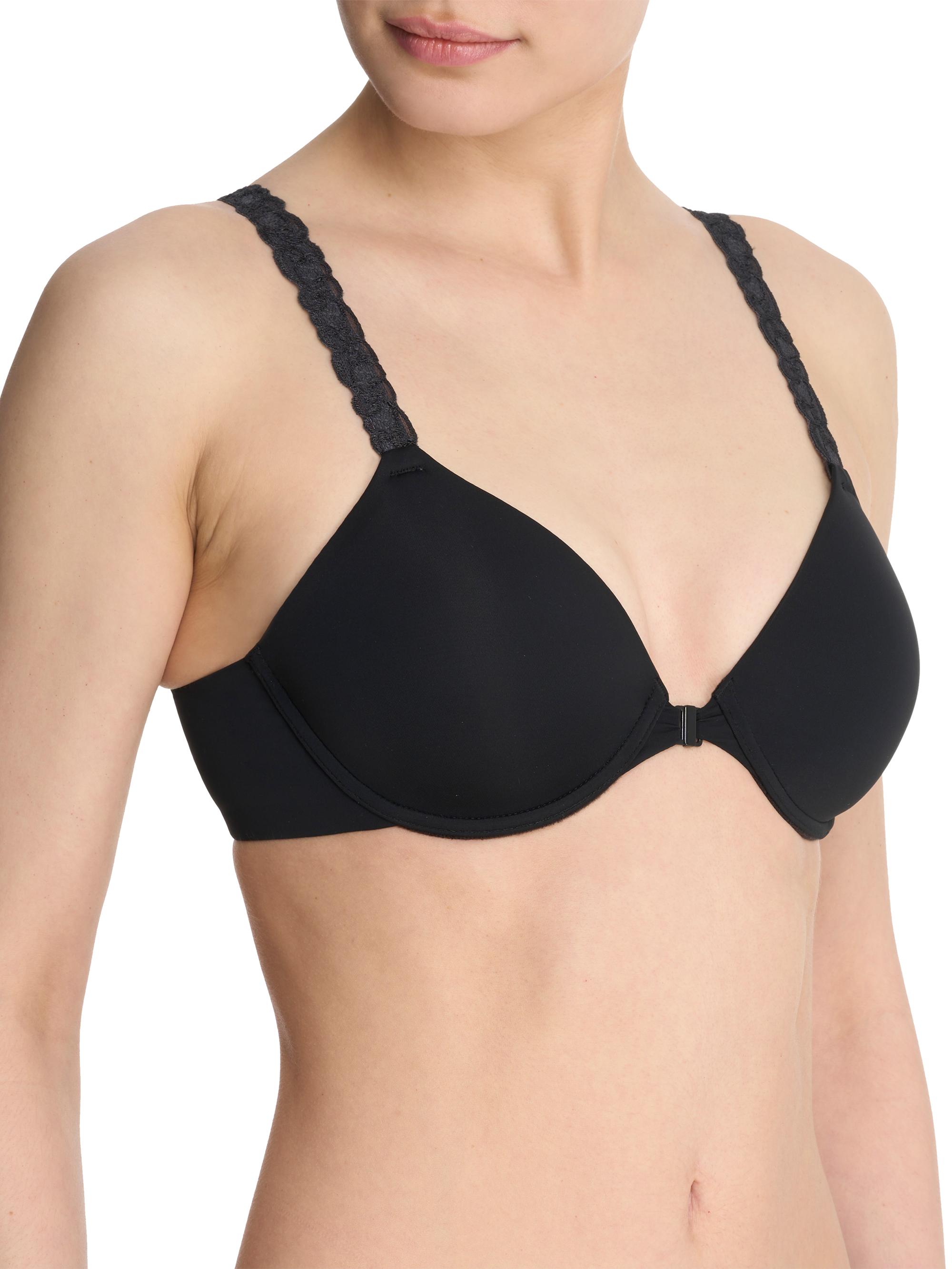 Natori Women's Pure Luxe Convertible Front Close T-Shirt Bra - Black | Thumbnail 2