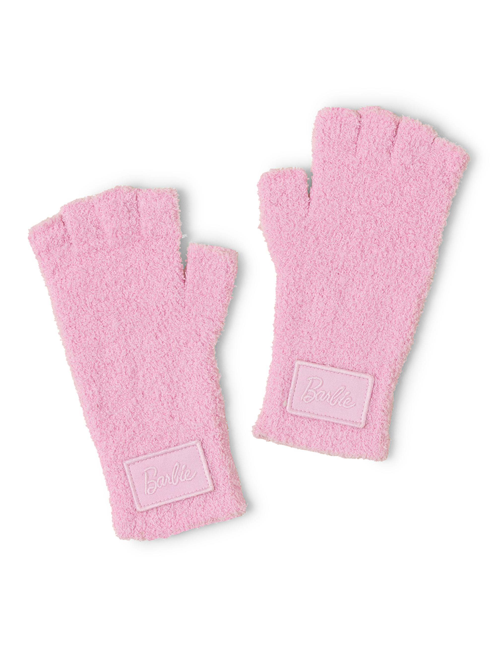 Barefoot Dreams Women's CozyChic Barbie Iconic Logo Fingerless Gloves - Barbie Pink