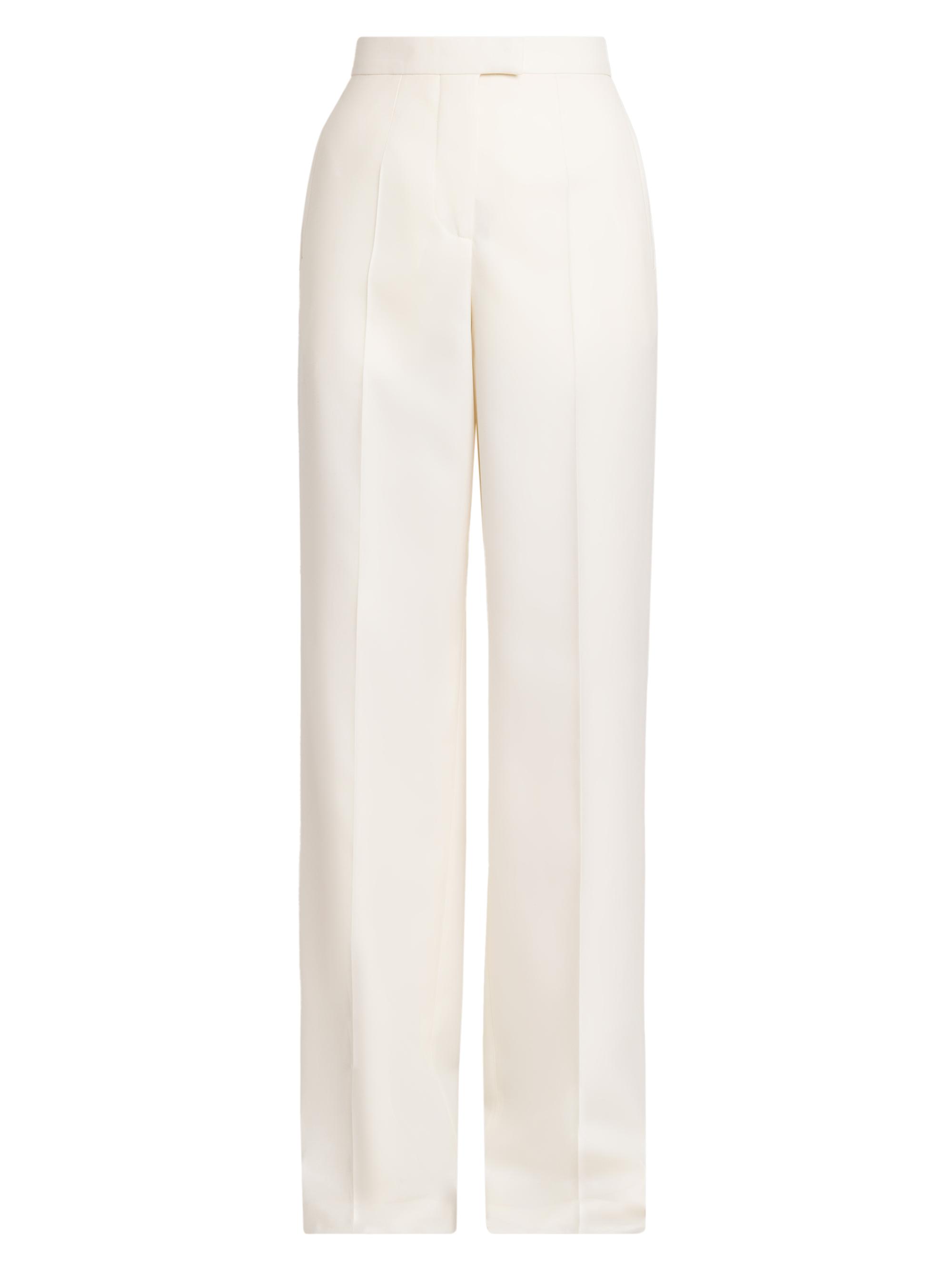 McQueen Women's Wool Straight-Leg Trousers - Bone