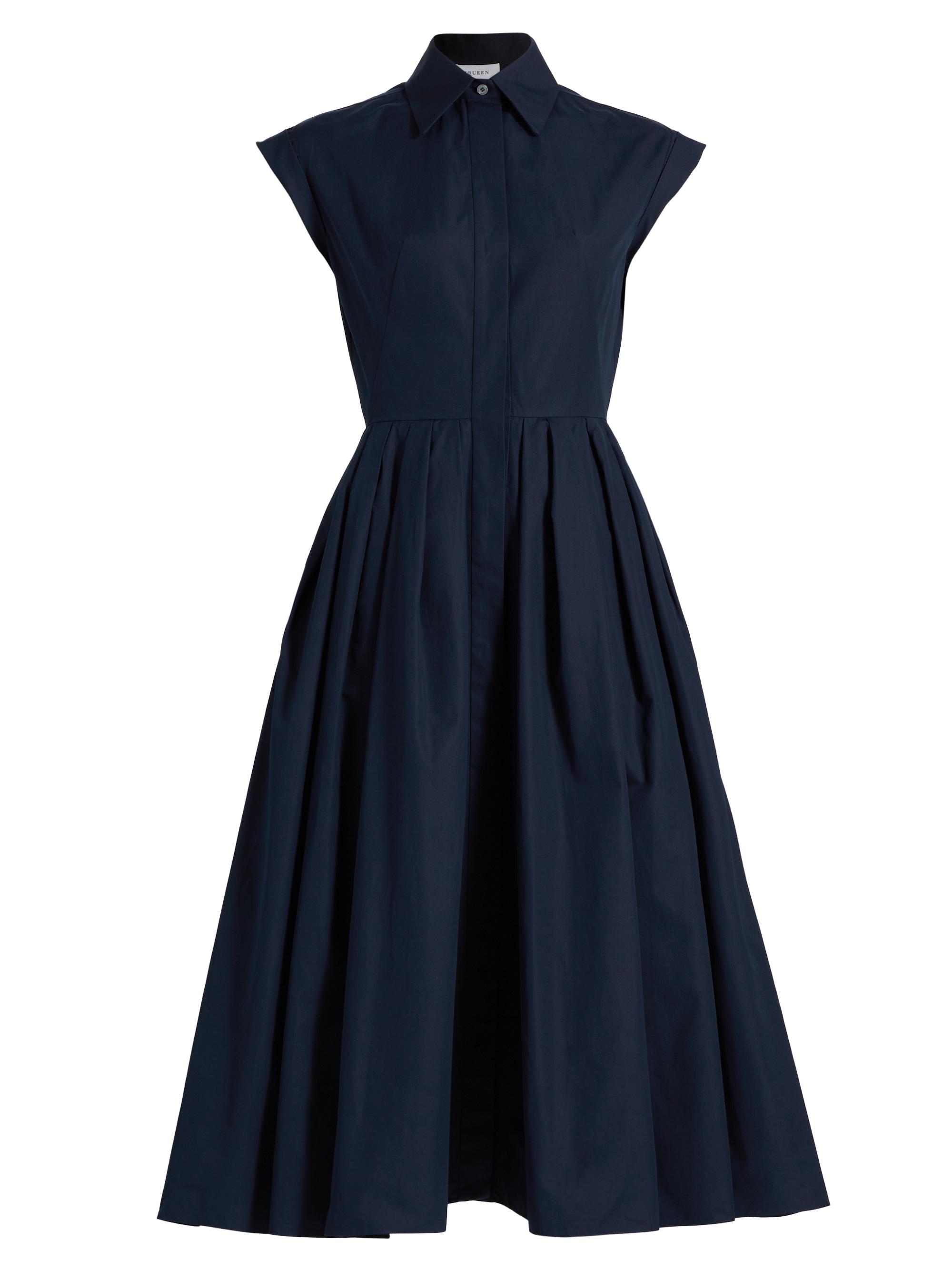 McQueen Women's Cotton Poplin Shirtdress - Navy