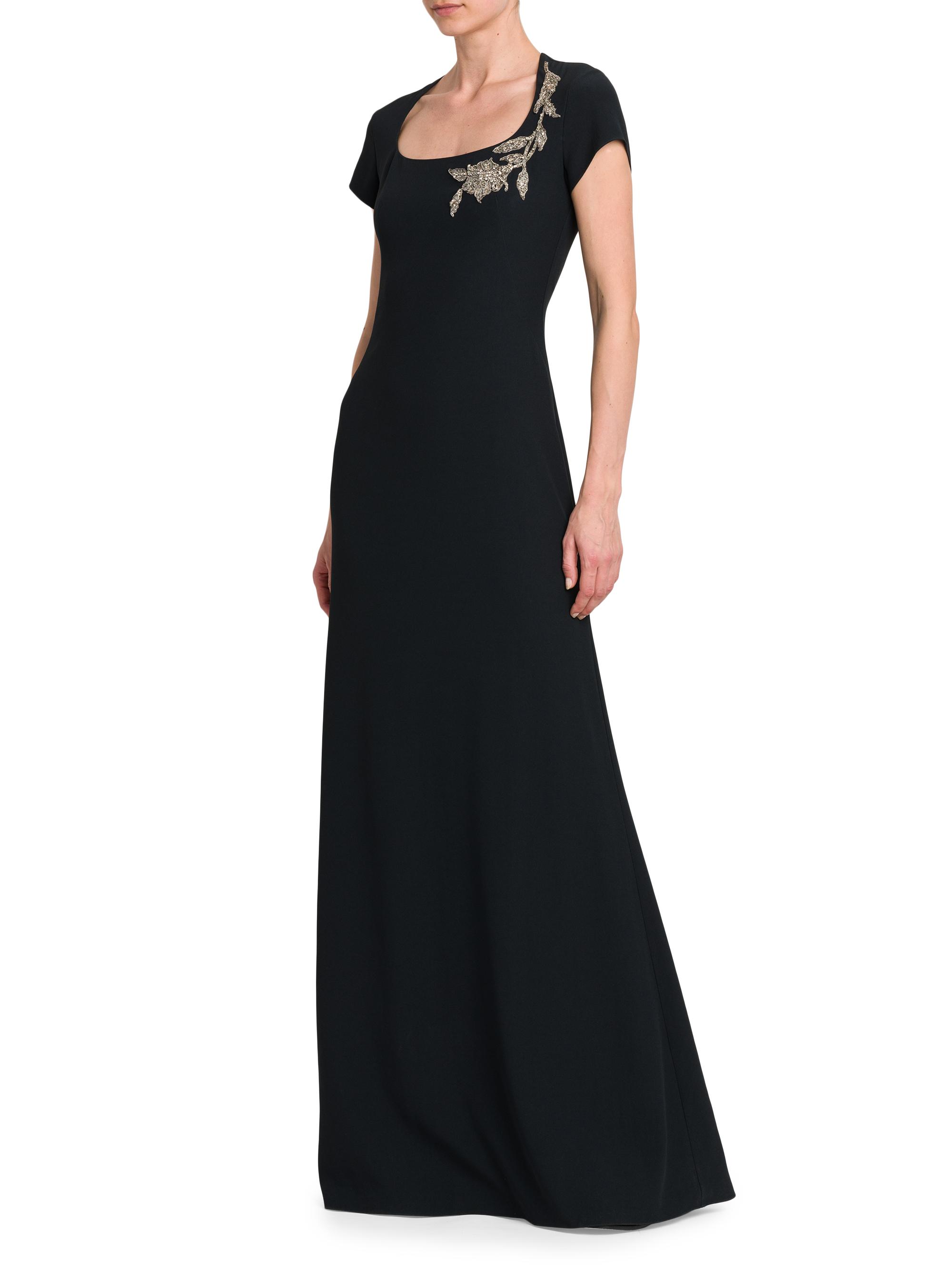 McQueen Beaded Floral Crêpe Gown | Saks Fifth Avenue