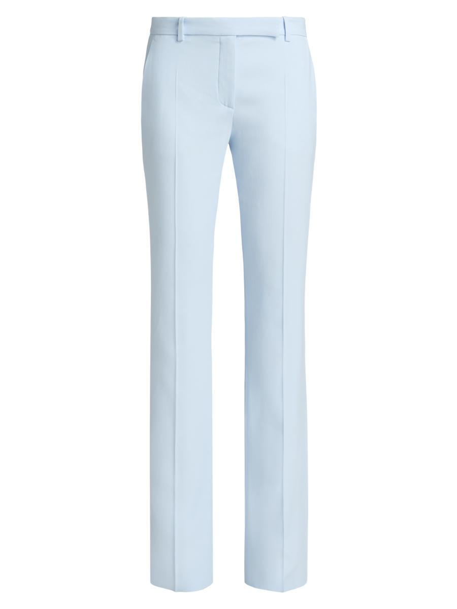 Alexander Mcqueen Women's Crepe Narrow Bootcut Trousers In Blue
