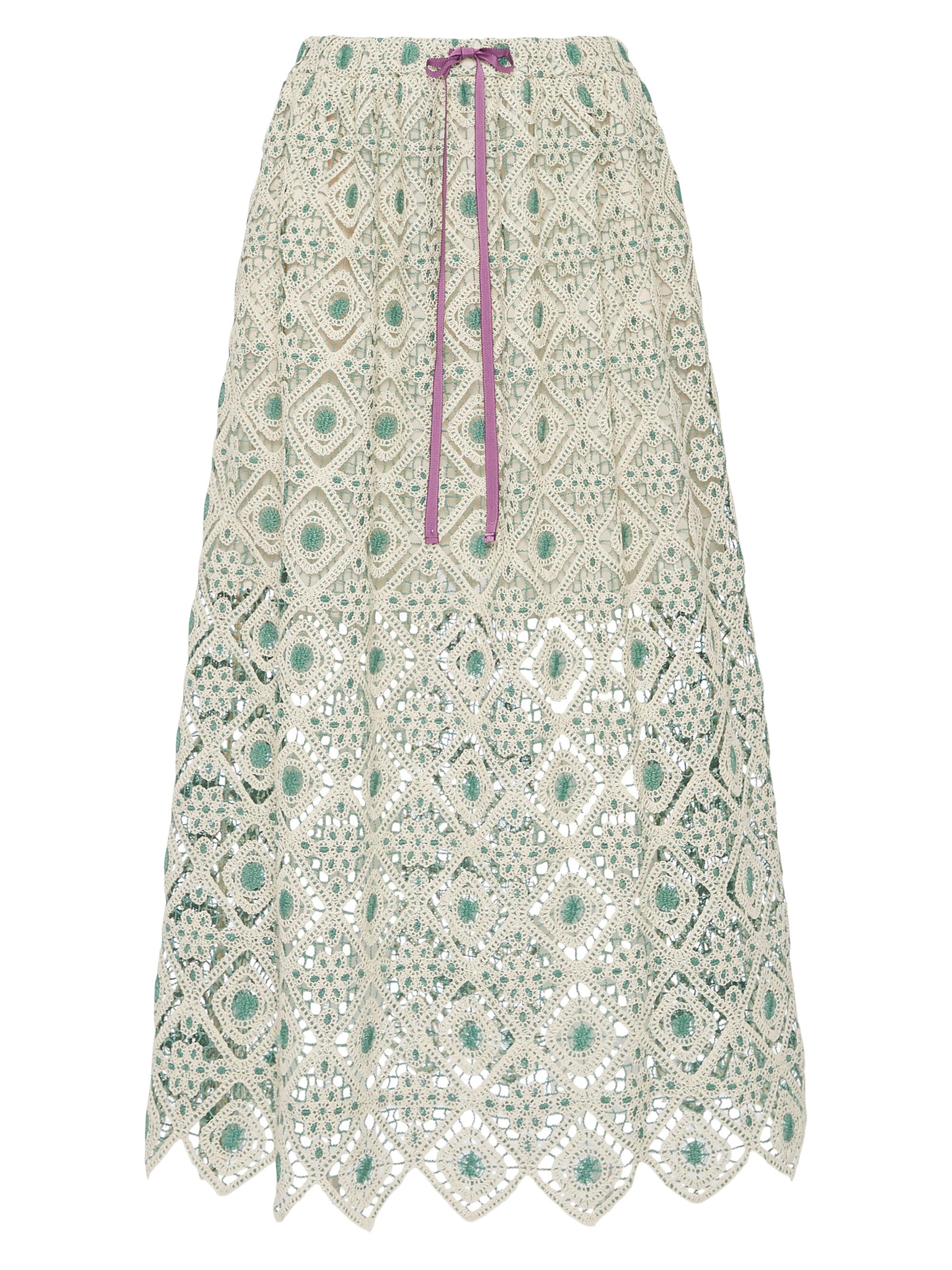 La DoubleJ Women's Drawstring Skirt - Agua Macrame Cream