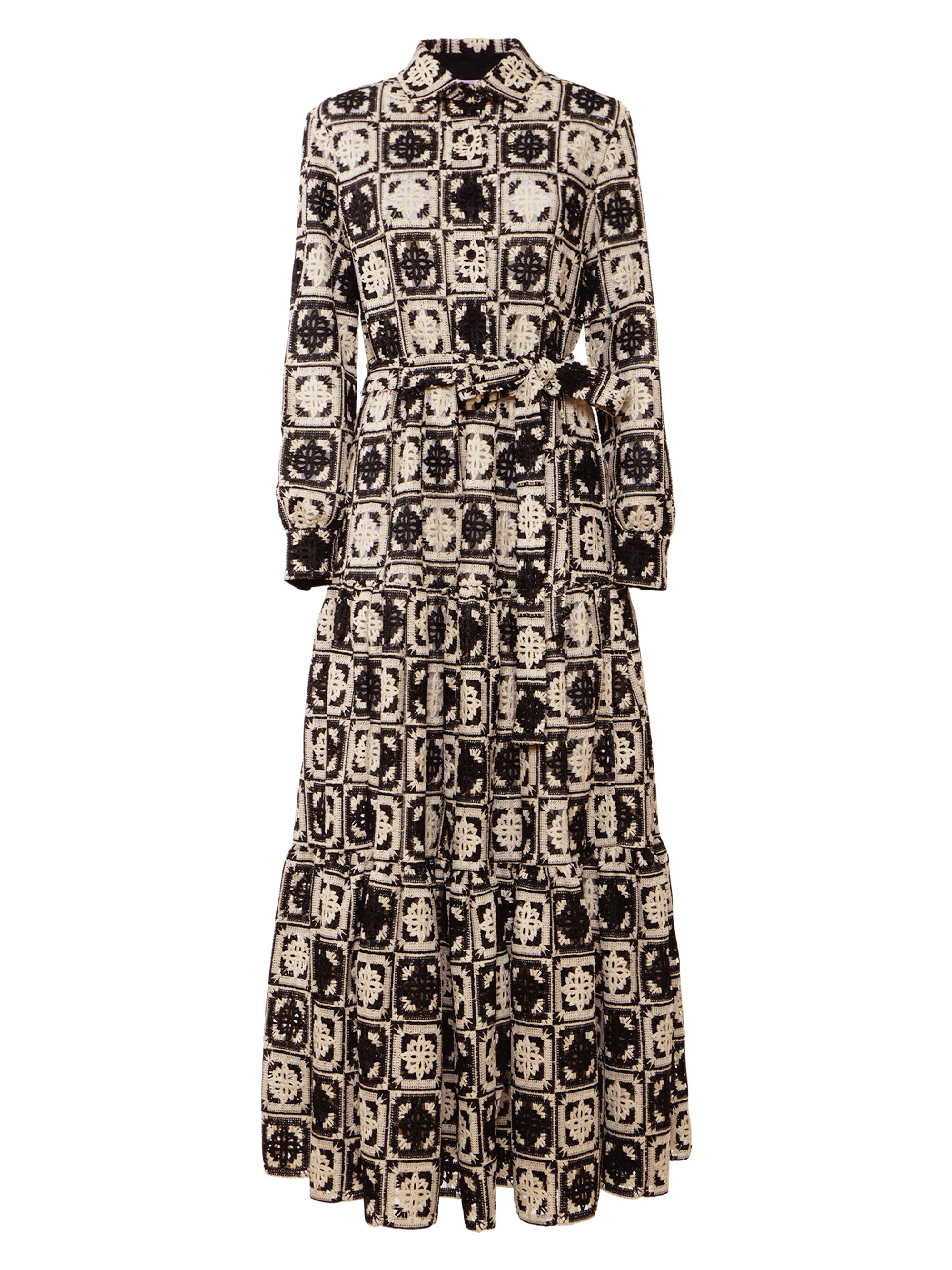 La DoubleJ Women's Bellini Dress - Mini Tiles Macrame Black