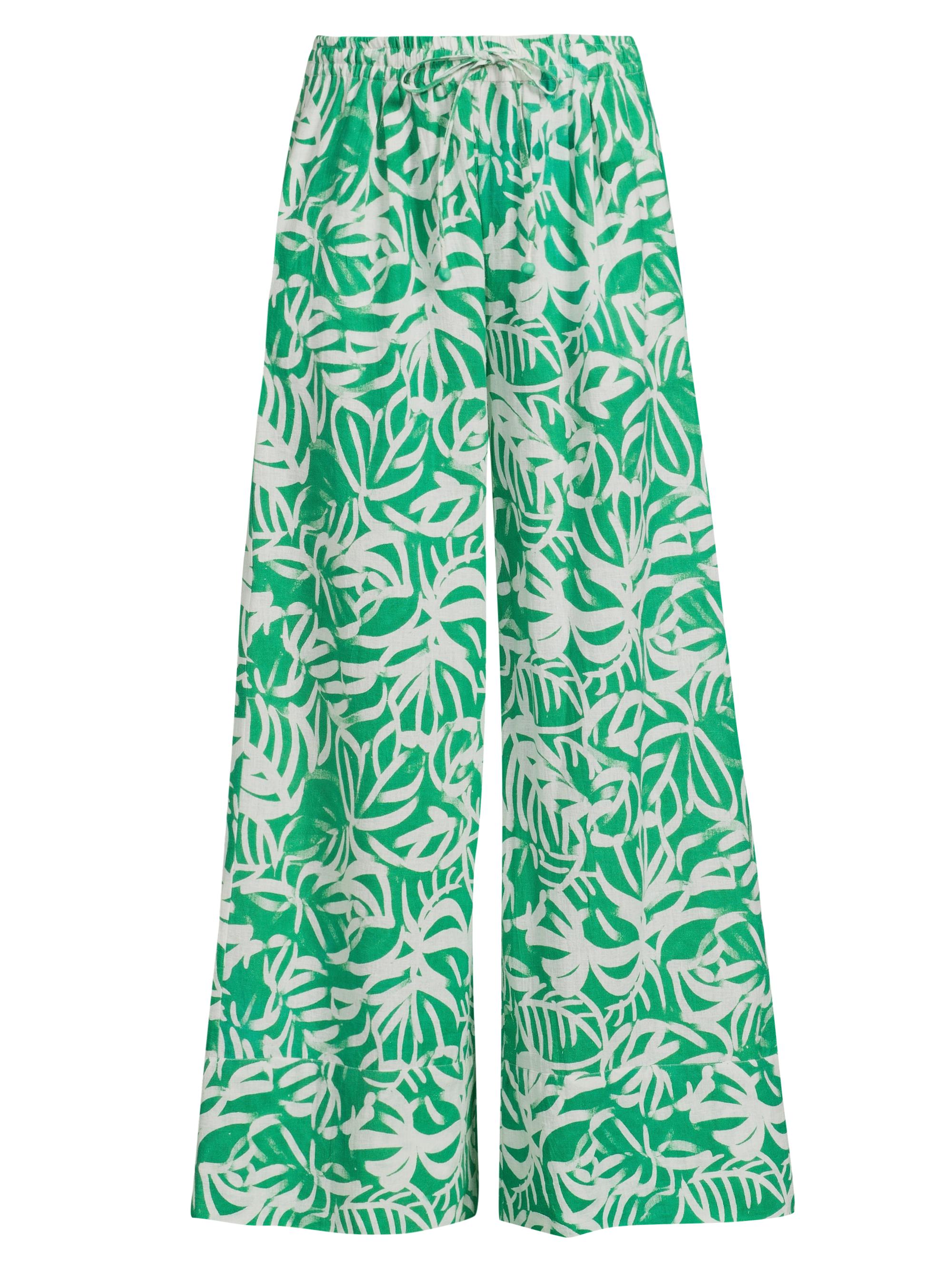 Ro's Garden Women's Nico Leafy Wide-Leg Pants - Green Mirna