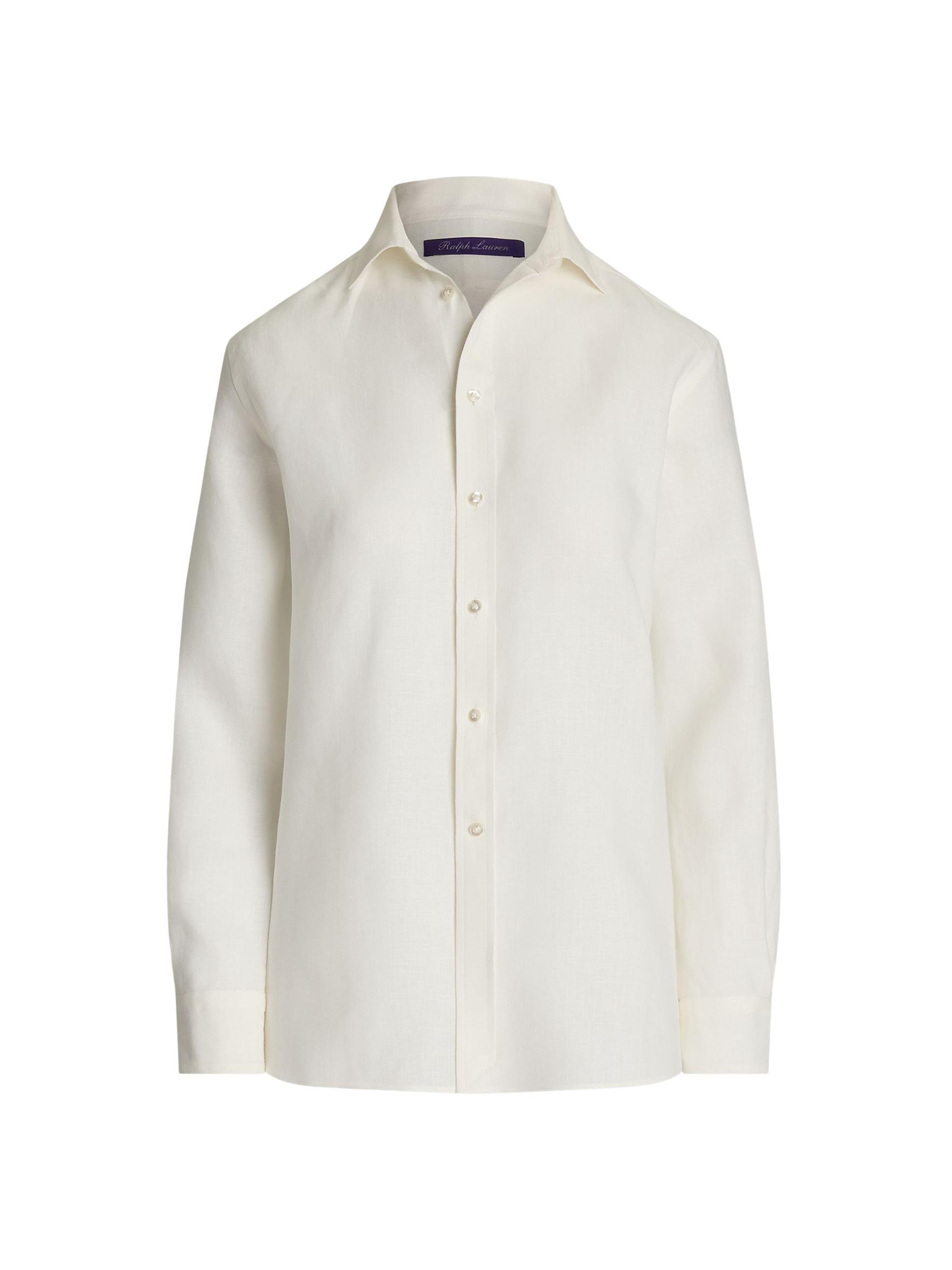 Ralph Lauren Collection | Cream | Women's Linen Button-Up Shirt  --89H72A165ZH, image size:900x1200