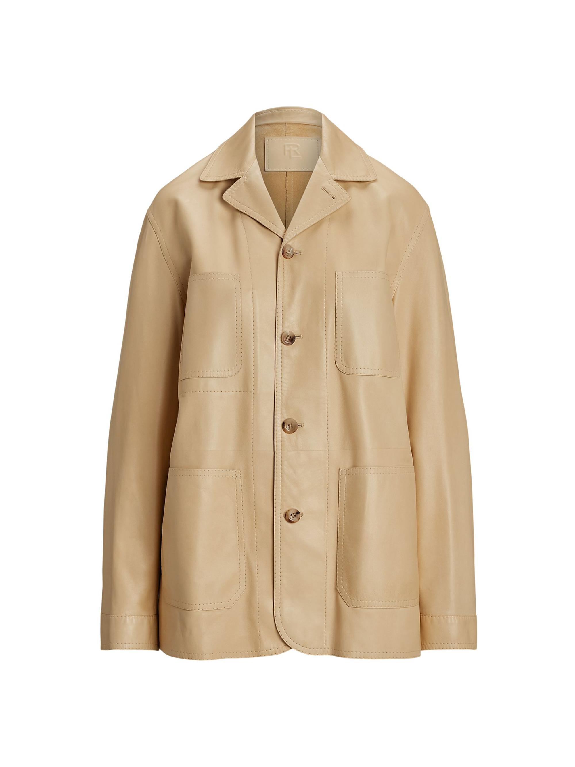Ralph Lauren Collection Women's Adrianna Leather Coat - Light Sand