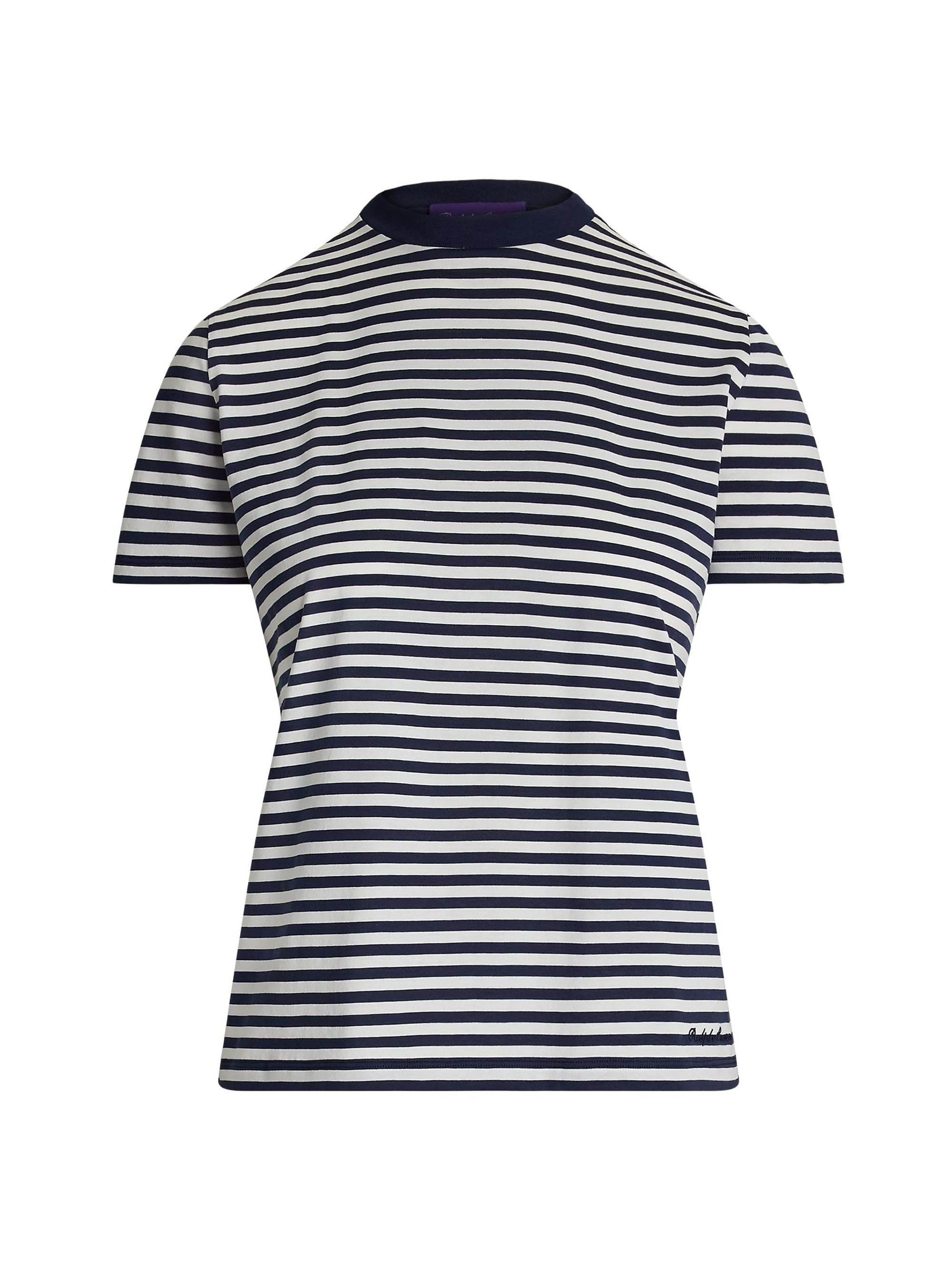 Ralph Lauren Collection Women's Hallie Striped Crewneck T-Shirt - Dark Navy White