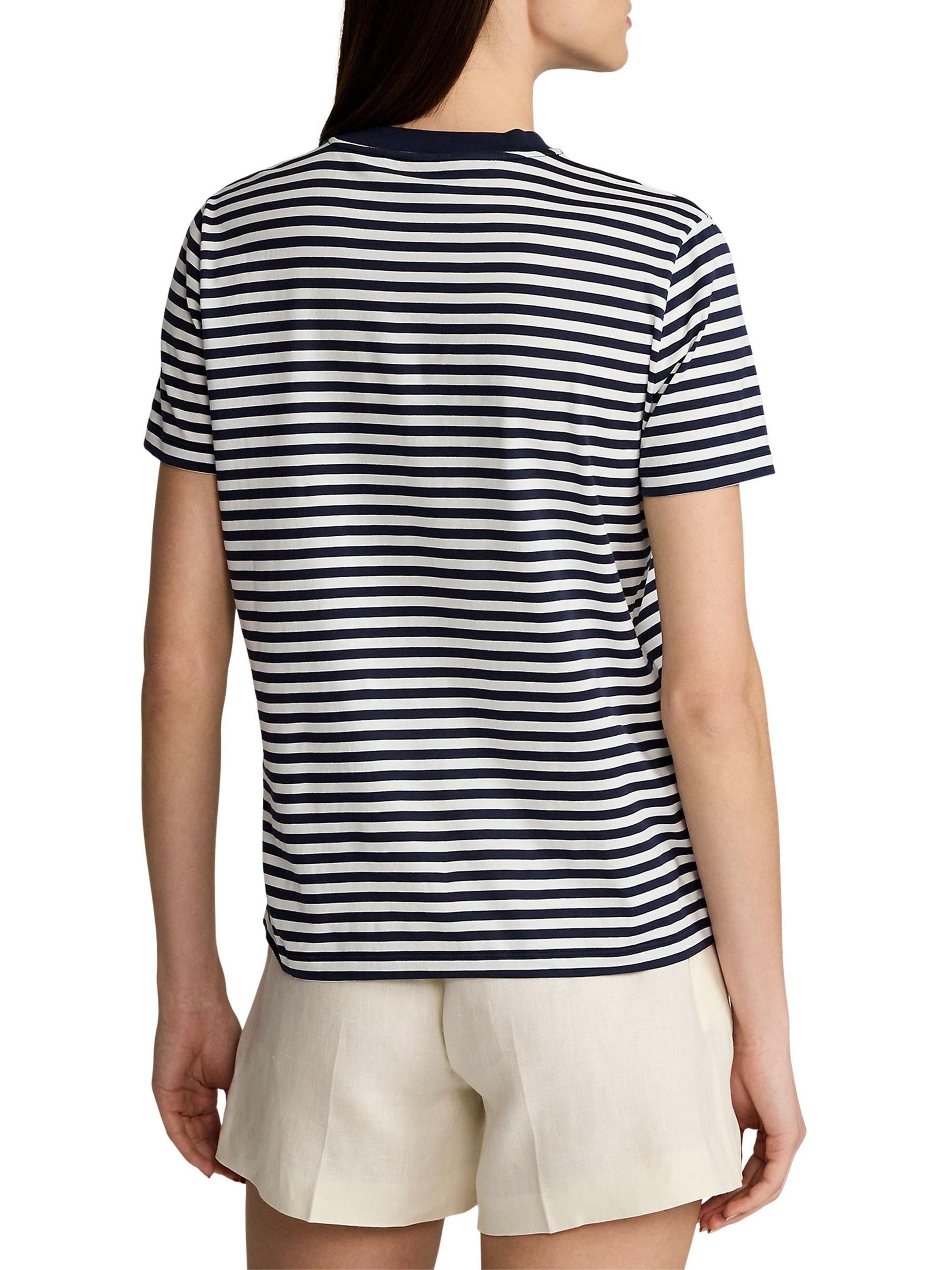 Ralph Lauren Collection Women's Hallie Striped Crewneck T-Shirt - Dark Navy White | Thumbnail 5