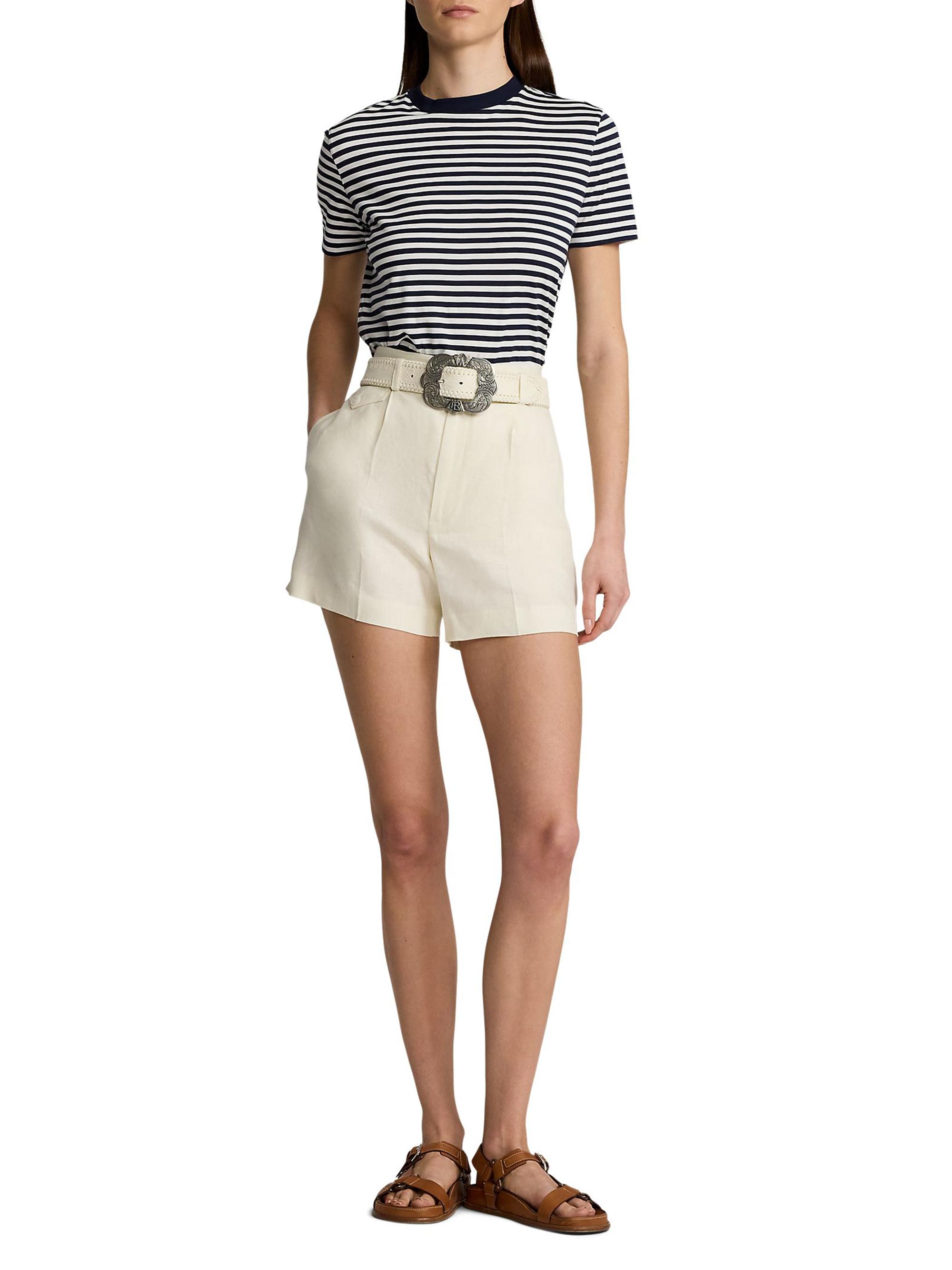 Ralph Lauren Collection Women's Hallie Striped Crewneck T-Shirt - Dark Navy White | Thumbnail 2