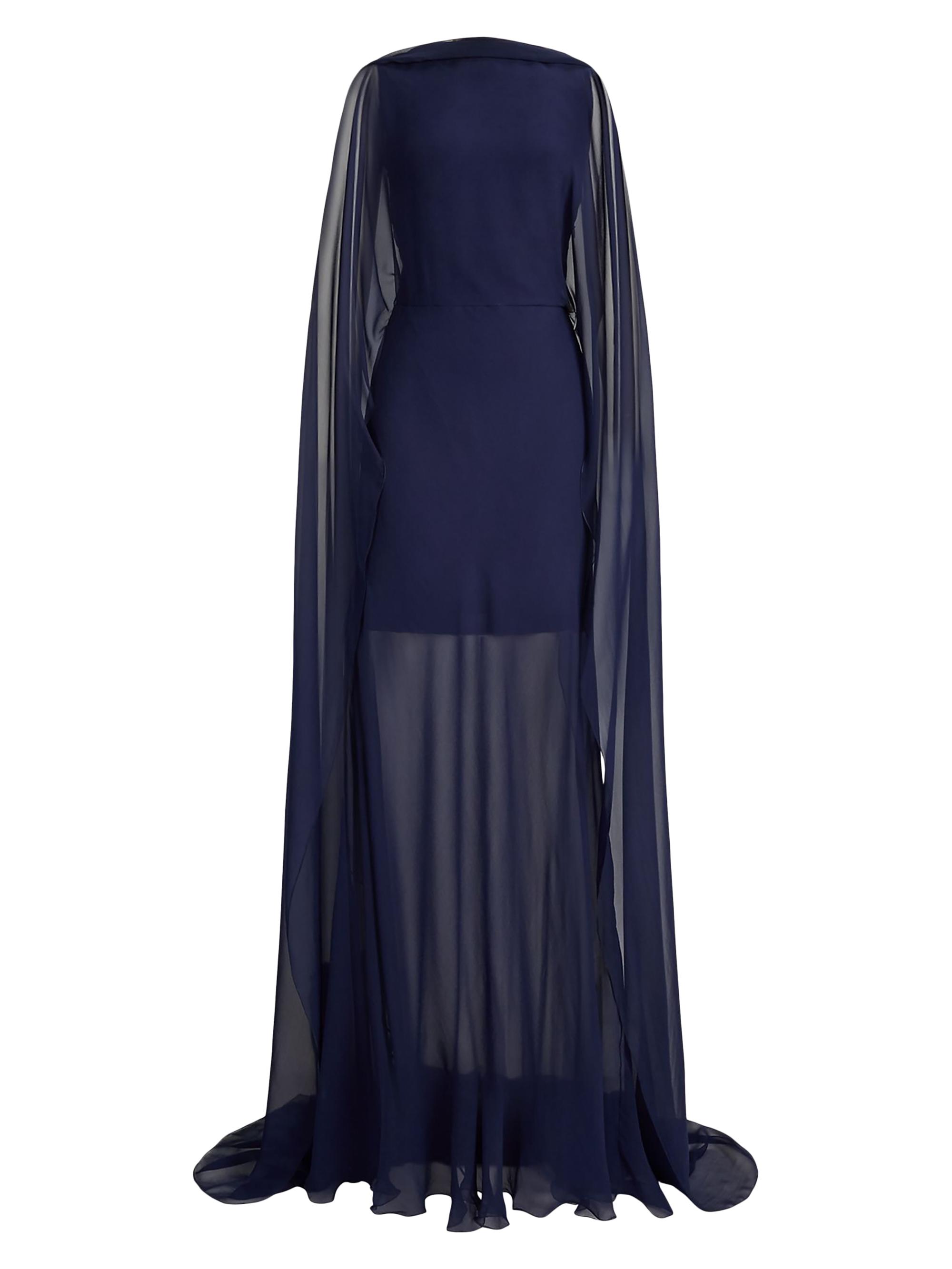 Ralph Lauren Collection Dylon Silk Chiffon Cape Gown Saks Fifth