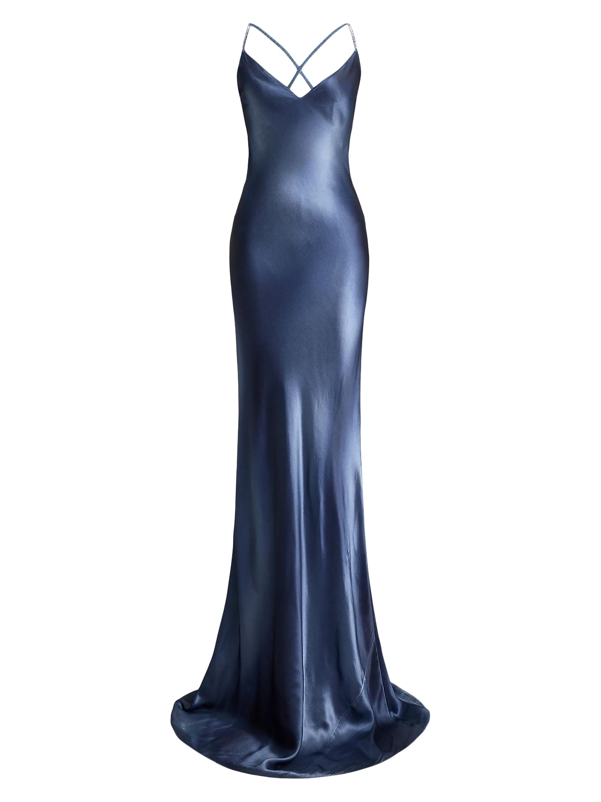 Ralph Lauren Collection Women's Autumn Charmeuse Evening Dress - Cornflower
