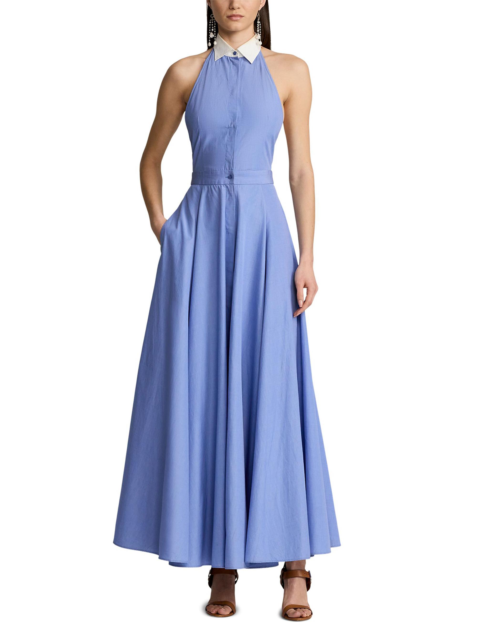 white christmas dresses Ramy Brook Women's Simonne Maxi Halter Dress - Blue main image 0
