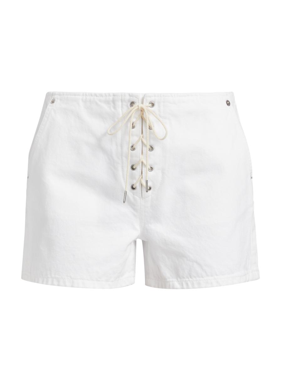 Re/done Women's The Boardwalk Lace-up Shorts In White