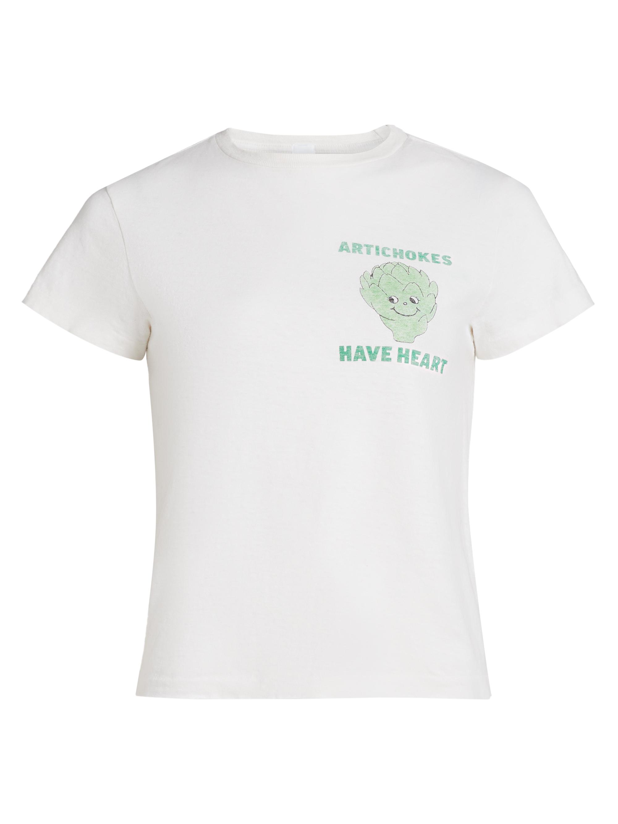 Re/done Women's Artichokes Classic Cotton T-Shirt - Vintage White