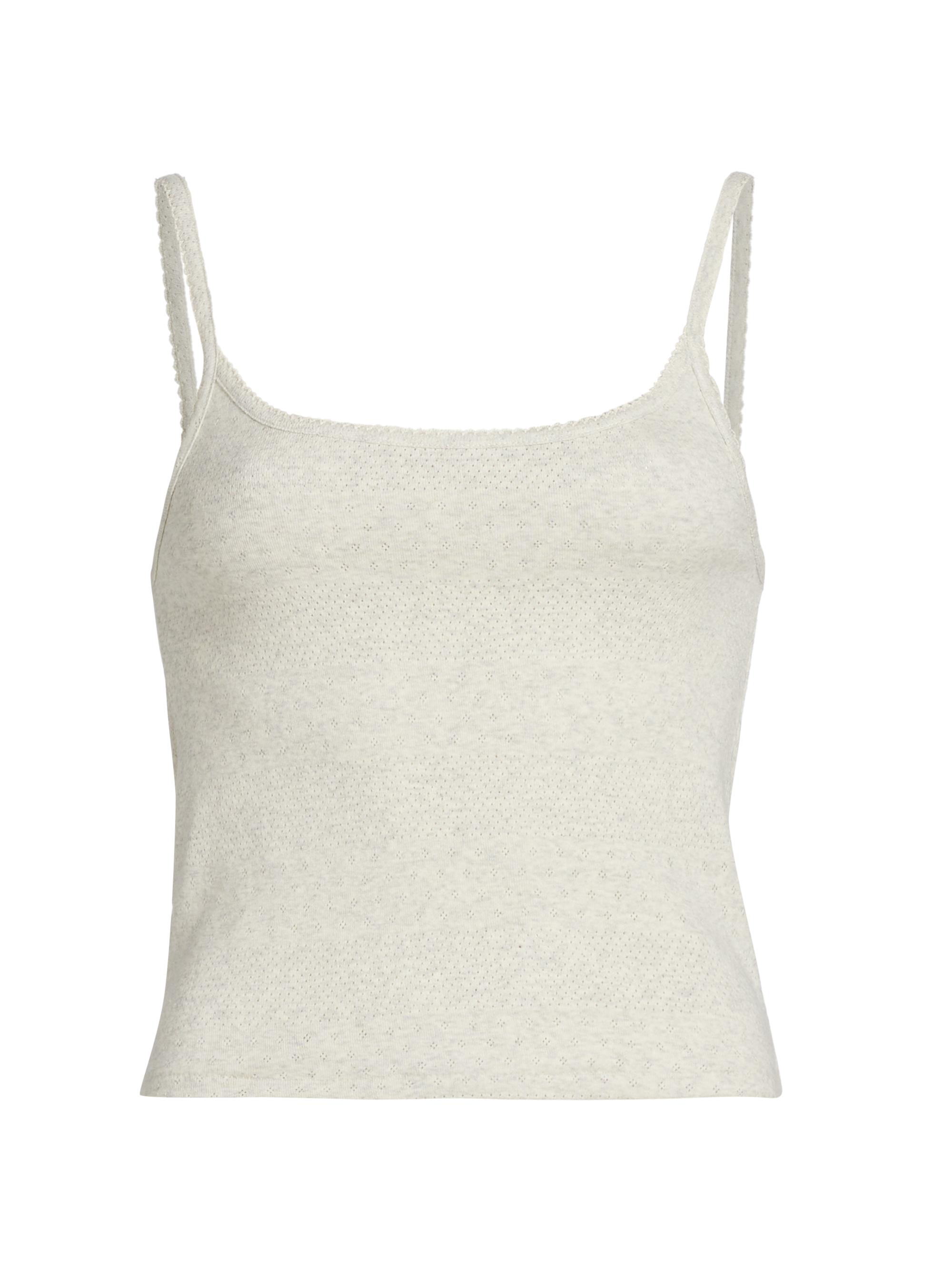 Re/done Women's Jolie Pointelle Organic Cotton Tank - Heather Grey