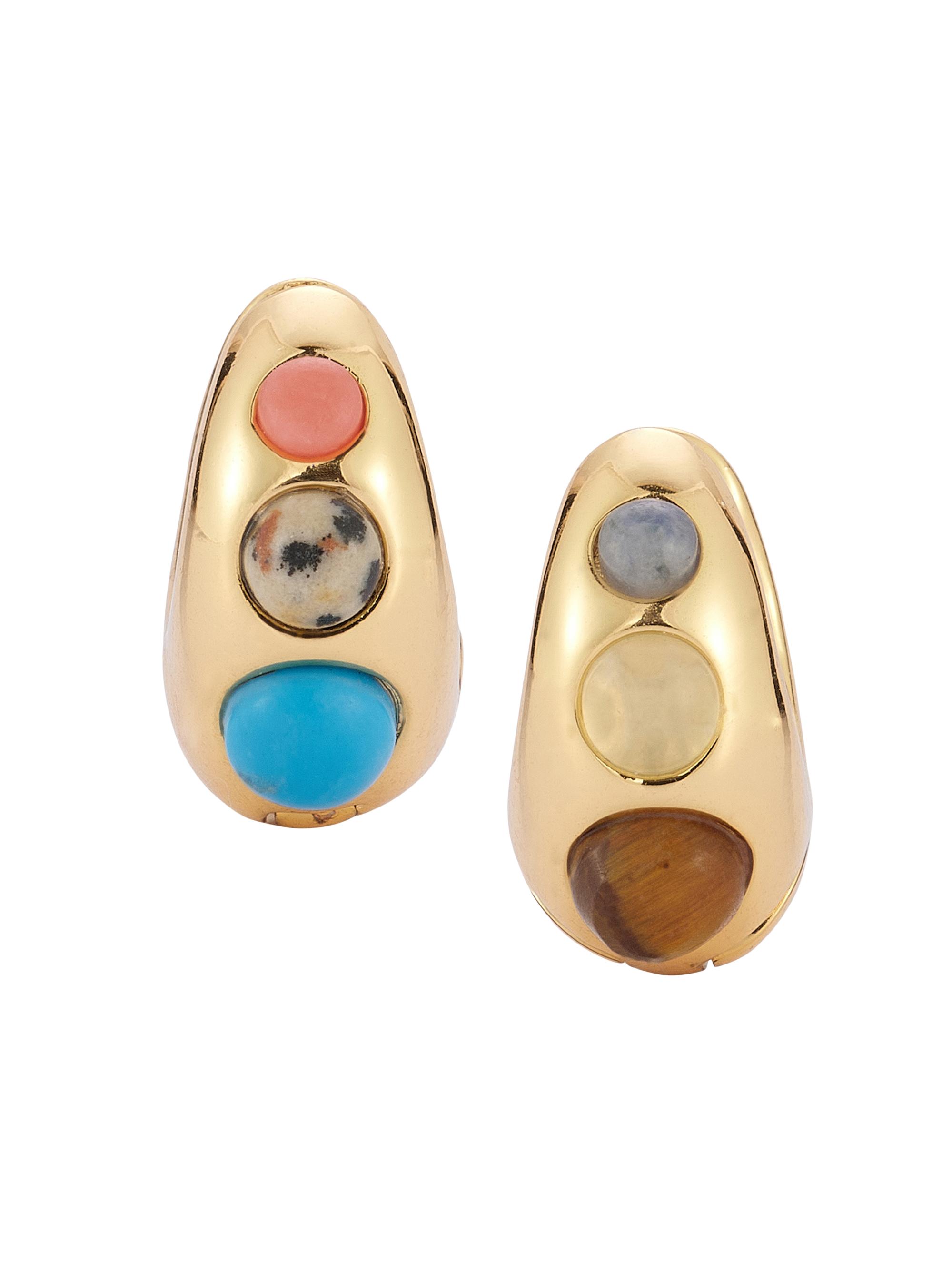 Mignonne Gavigan Women's Didi 14K-Gold-Plated & Semi-Precious Stone Hoops - Gold Multi