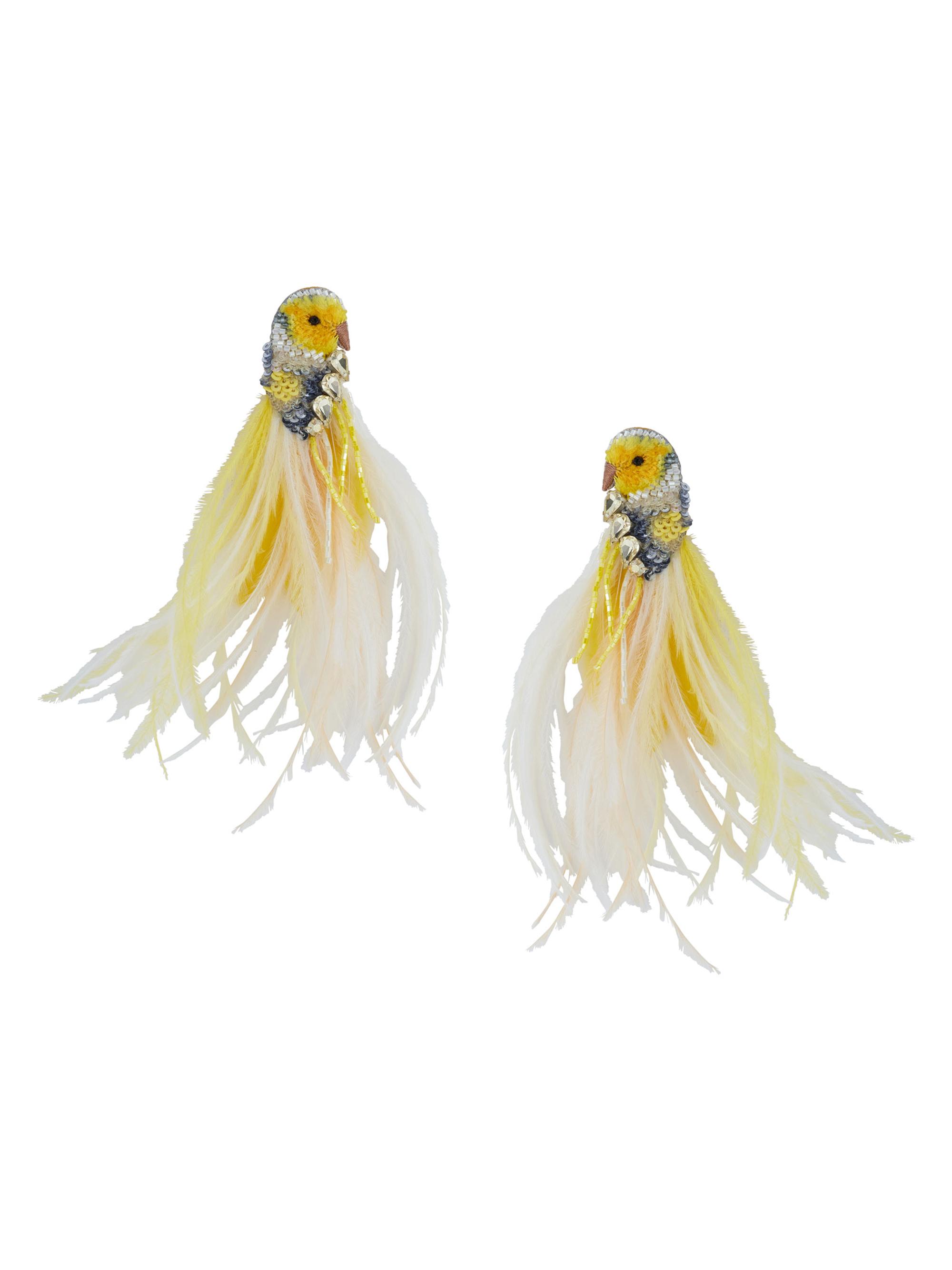 Mignonne Gavigan Women's Amarillo Bird Sequin & Feather Drop Earrings - Yellow