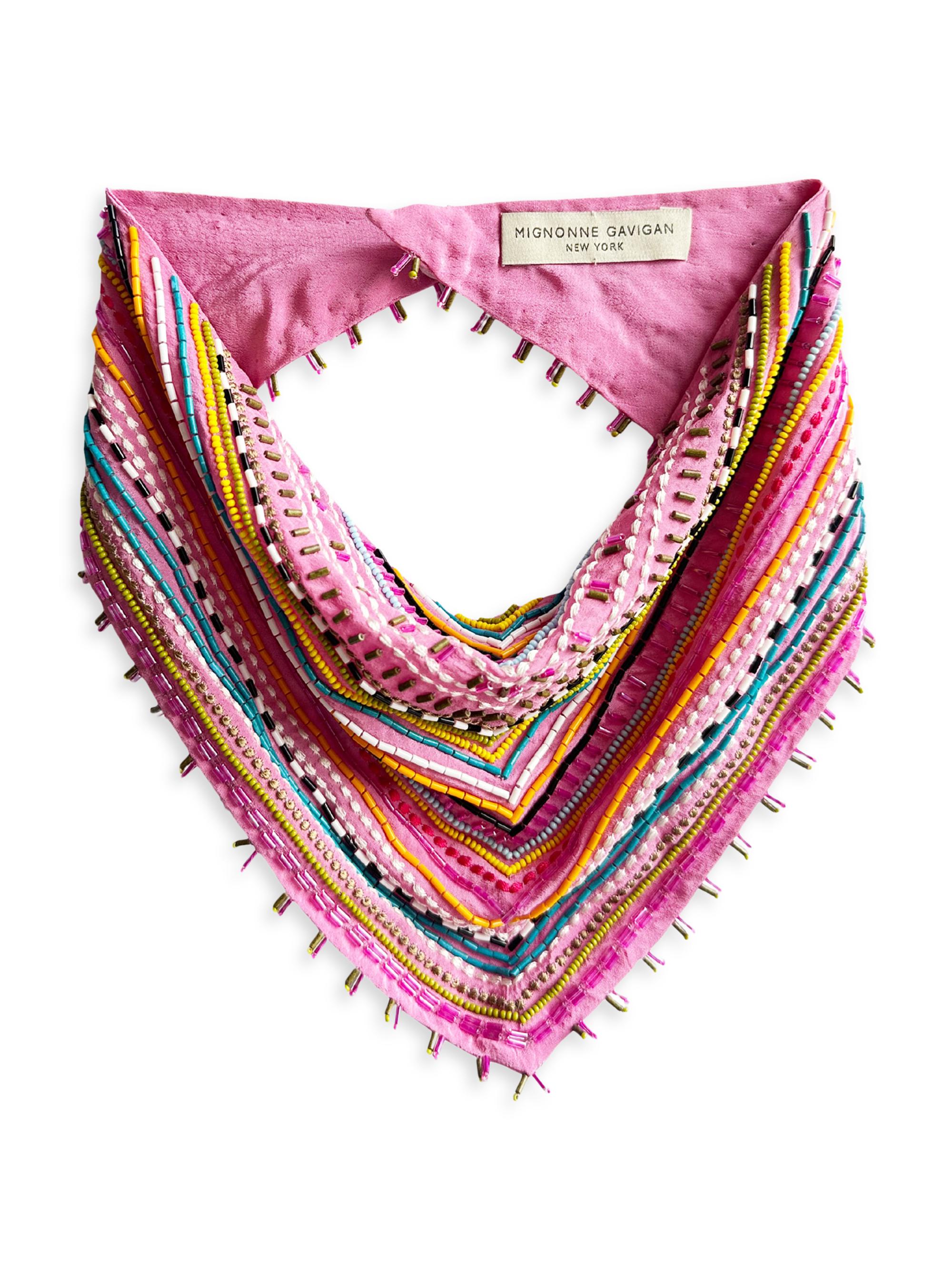 Mignonne Gavigan Women's Palma Beaded Bandana - Pink Multi