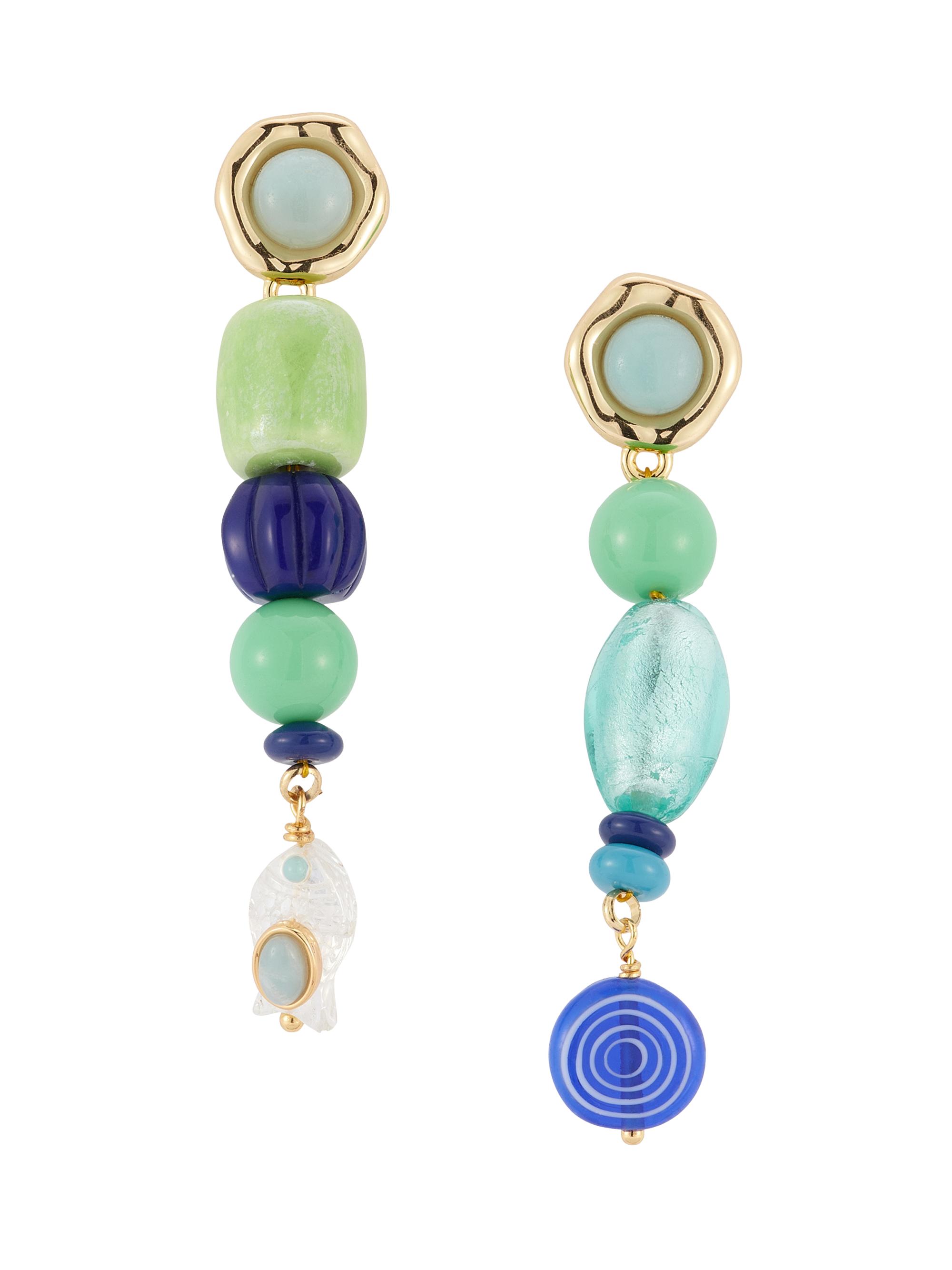 Mignonne Gavigan Women's Lindy 14K-Gold-Plated, Amazonite & Ceramic Drop Earrings - Blue Multi
