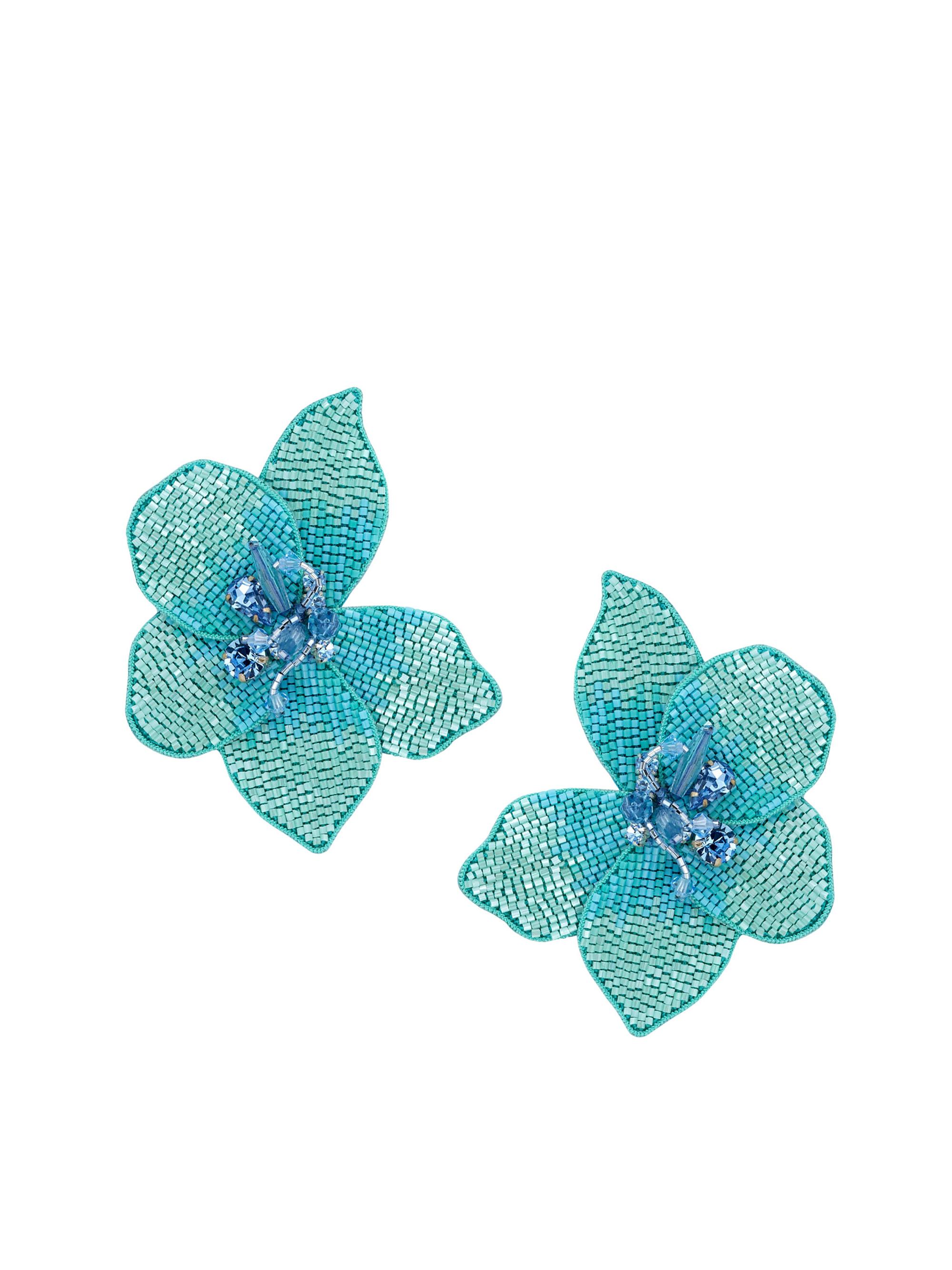 Mignonne Gavigan Women's Geneva Beaded Silk Stud Earrings - Turquoise