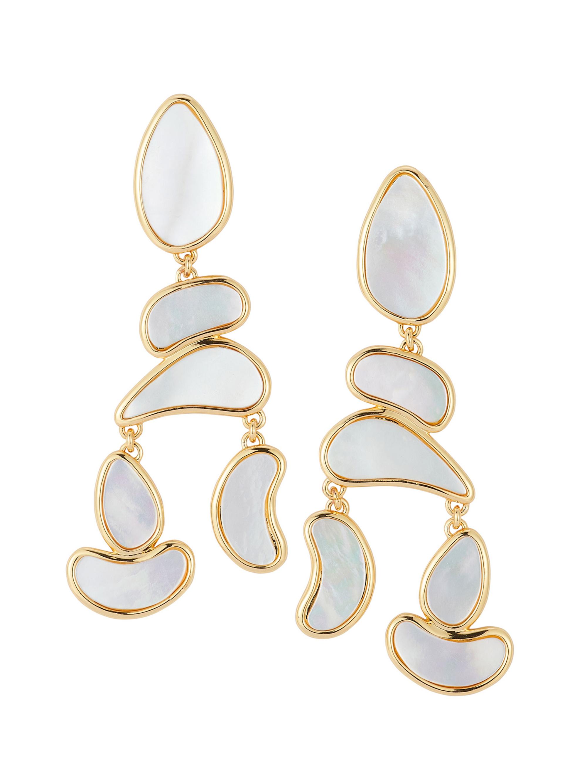 Mignonne Gavigan Women's Luxe Paulina 14K-Gold-Plated & Mother-Of-Pearl Drop Earrings - White