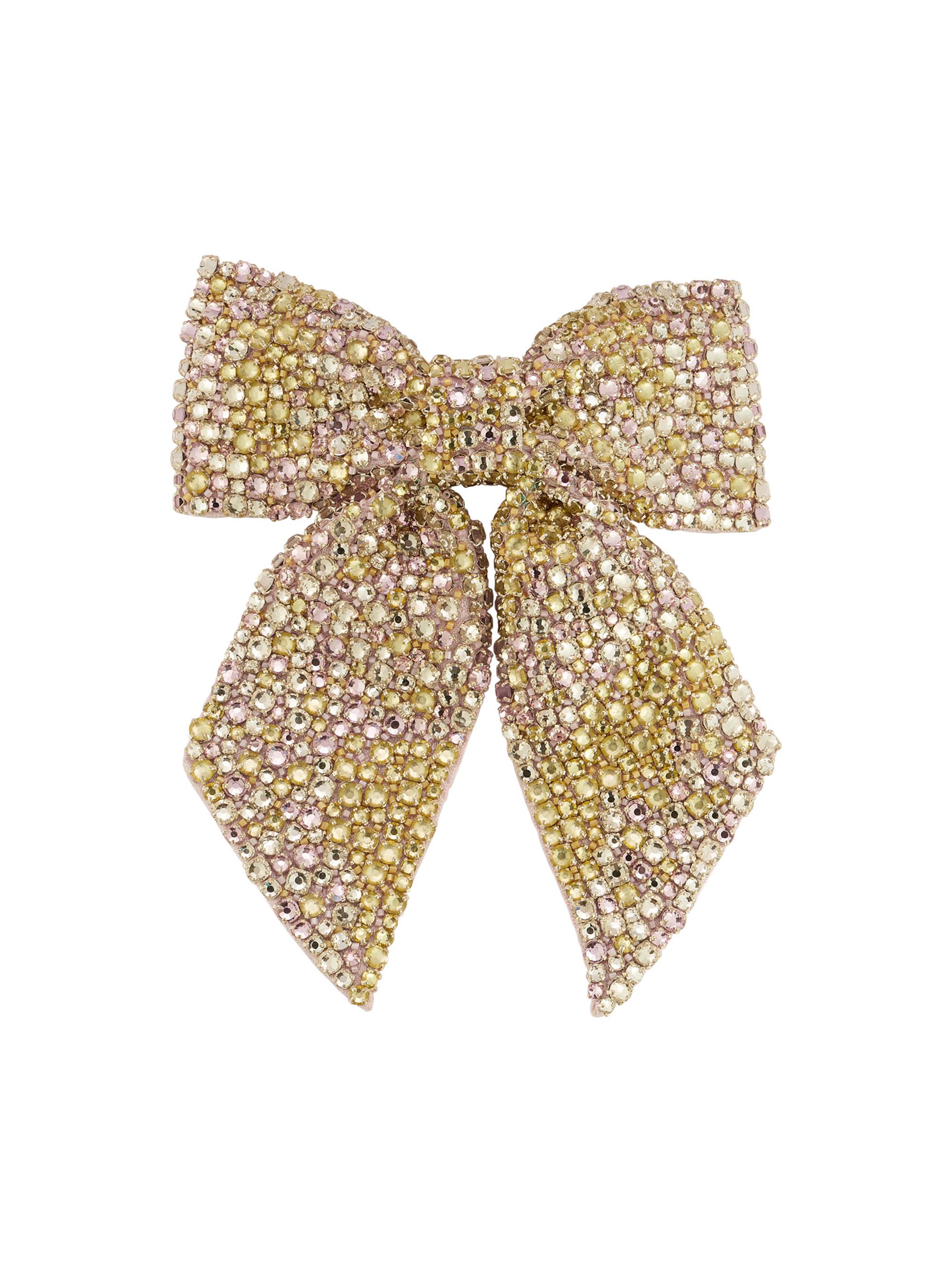 Mignonne Gavigan Women's Santana Embellished Bow Barrette - Pink Yellow