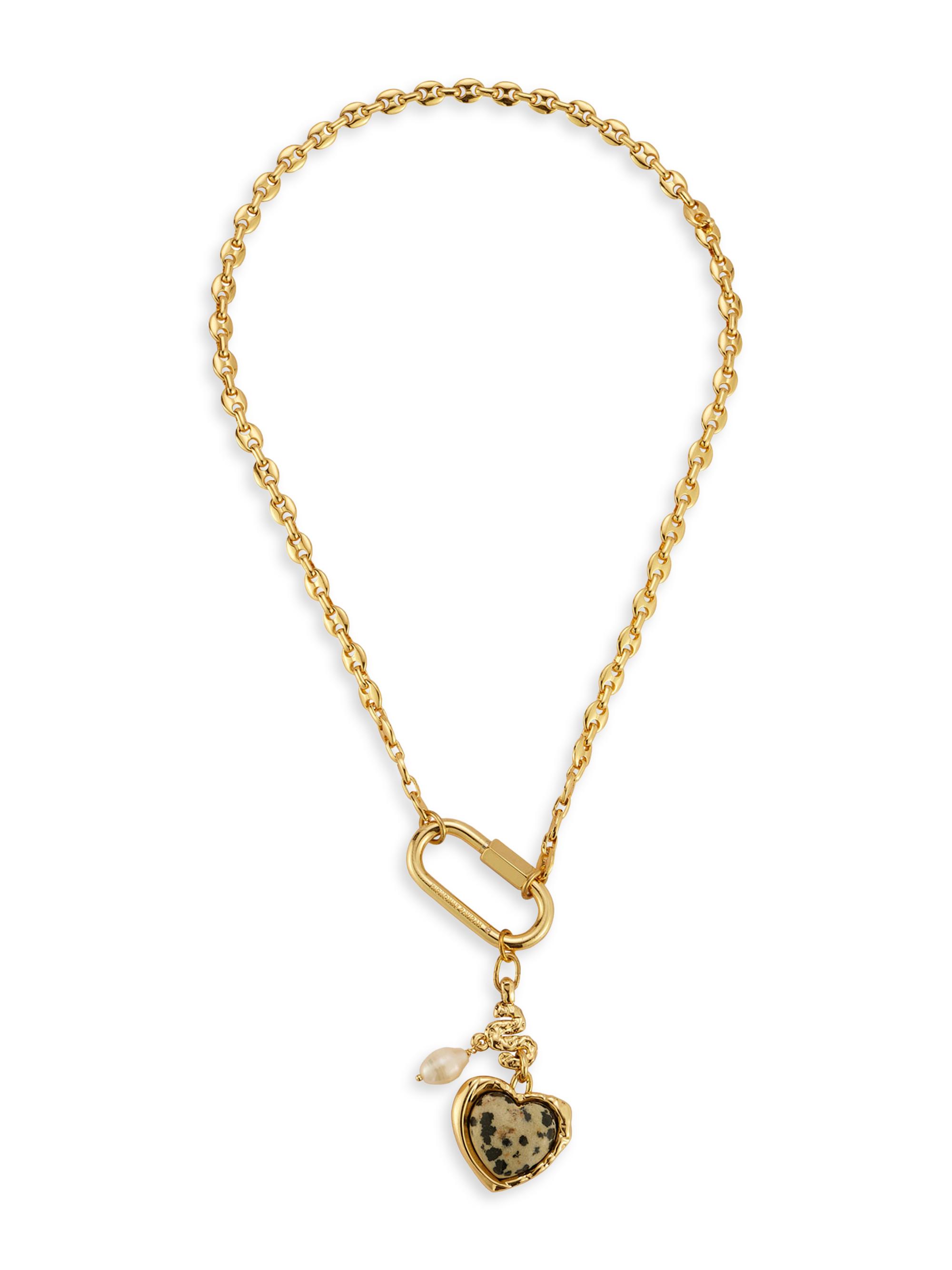 Mignonne Gavigan Women's Gabriela 14K-Gold-Plated, Dalmatian Jasper & Cultured Freshwater Pearl Charm Necklace - Gold