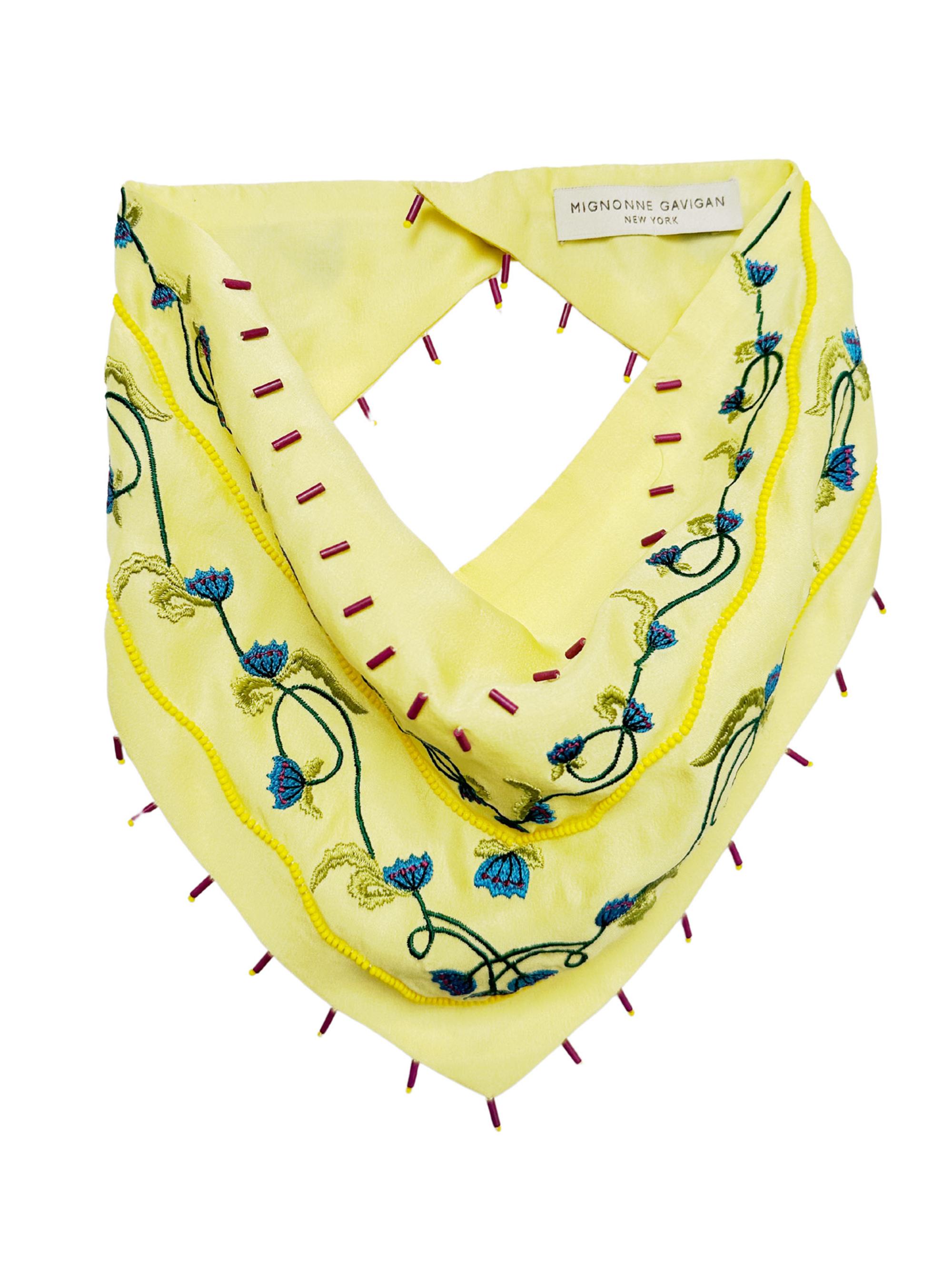 Mignonne Gavigan Women's Cecilia Beaded Silk Bandana Scarf Necklace - Yellow Multi