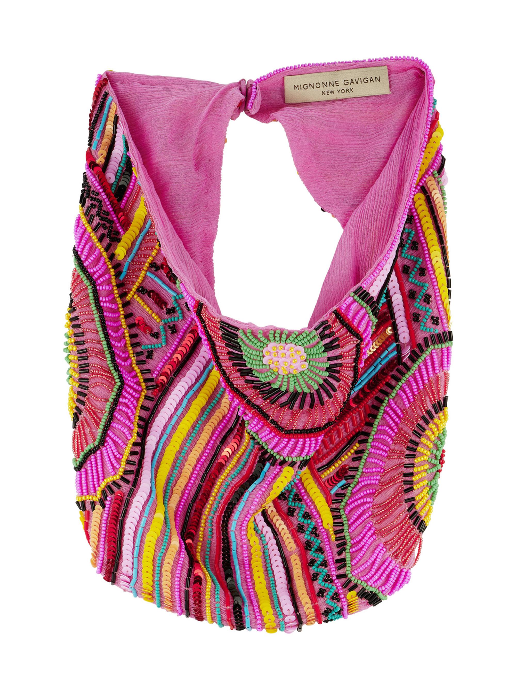 Mignonne Gavigan Women's Reyna Beaded Silk Scarf Necklace - Pink Multi